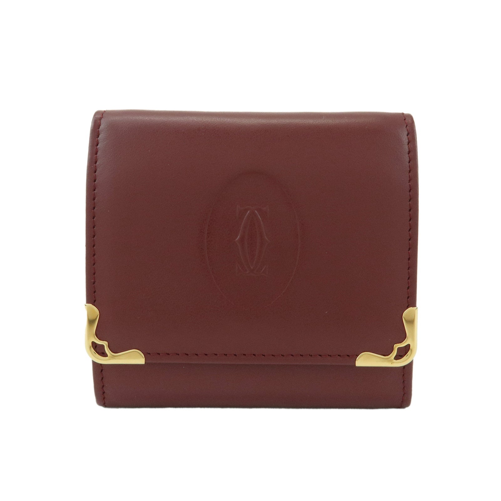 Cartier Must de Cartier Leather Coin Case Bordeaux