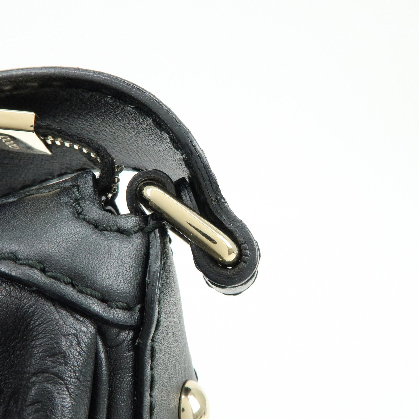 GUCCI Sukey Guccissima Leather Shoulder Bag Hand Bag Black 232955