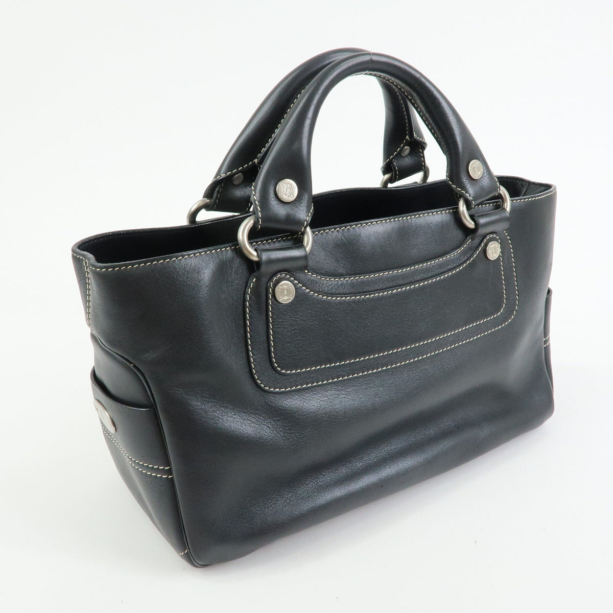 CELINE Leather Boogie Bag Hand Bag Black