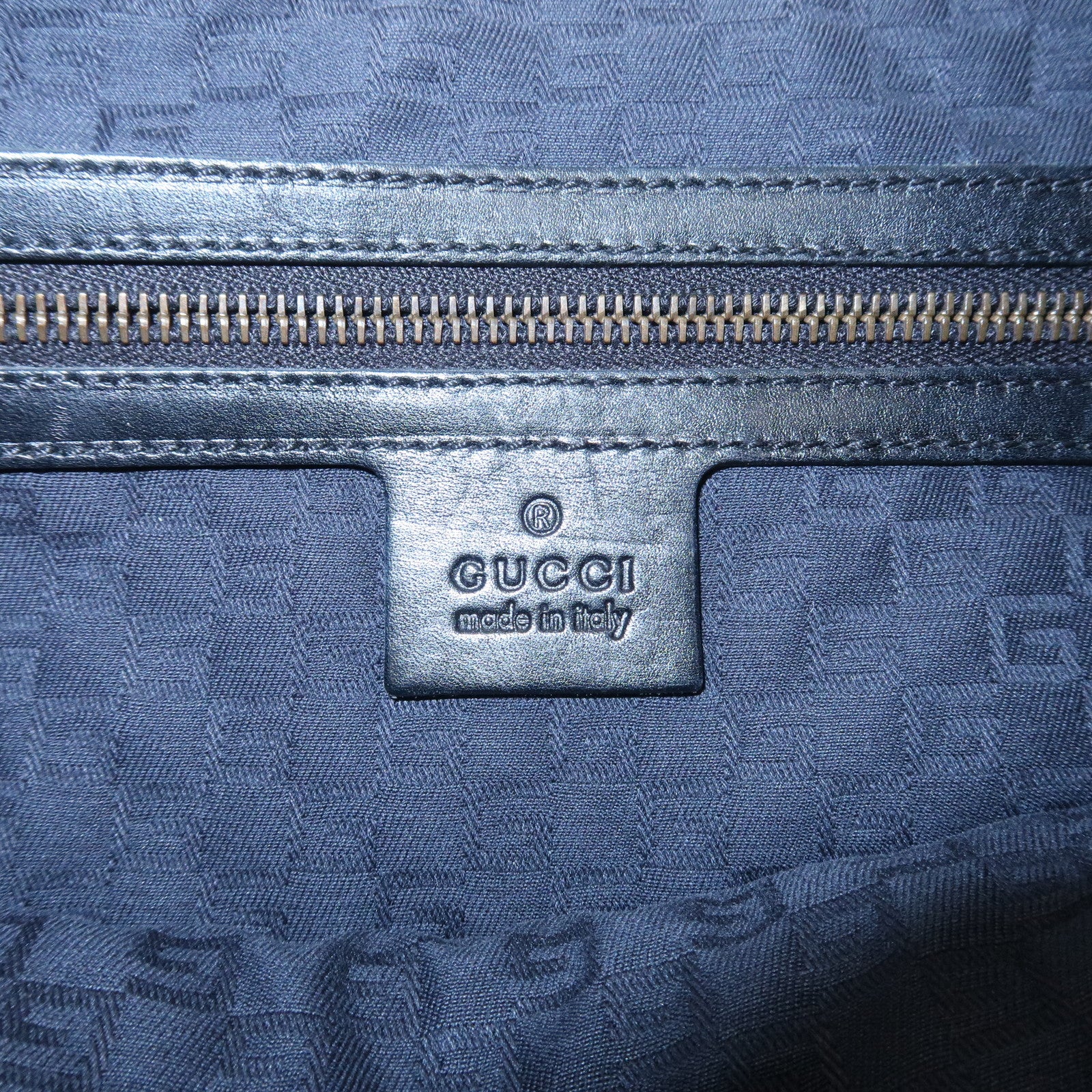 GUCCI Logo Leather Hobo Bag Shoulder Bag Hand Bag Black 204990 Used