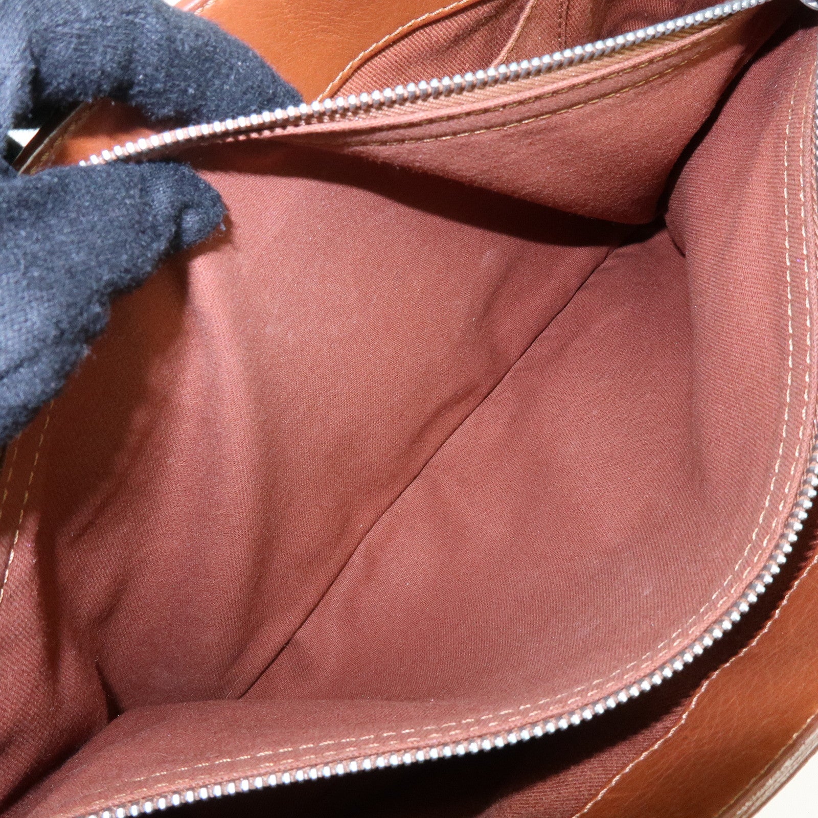 CELINE Boogie Bag Leather Hand Bag Tote Bag Brown