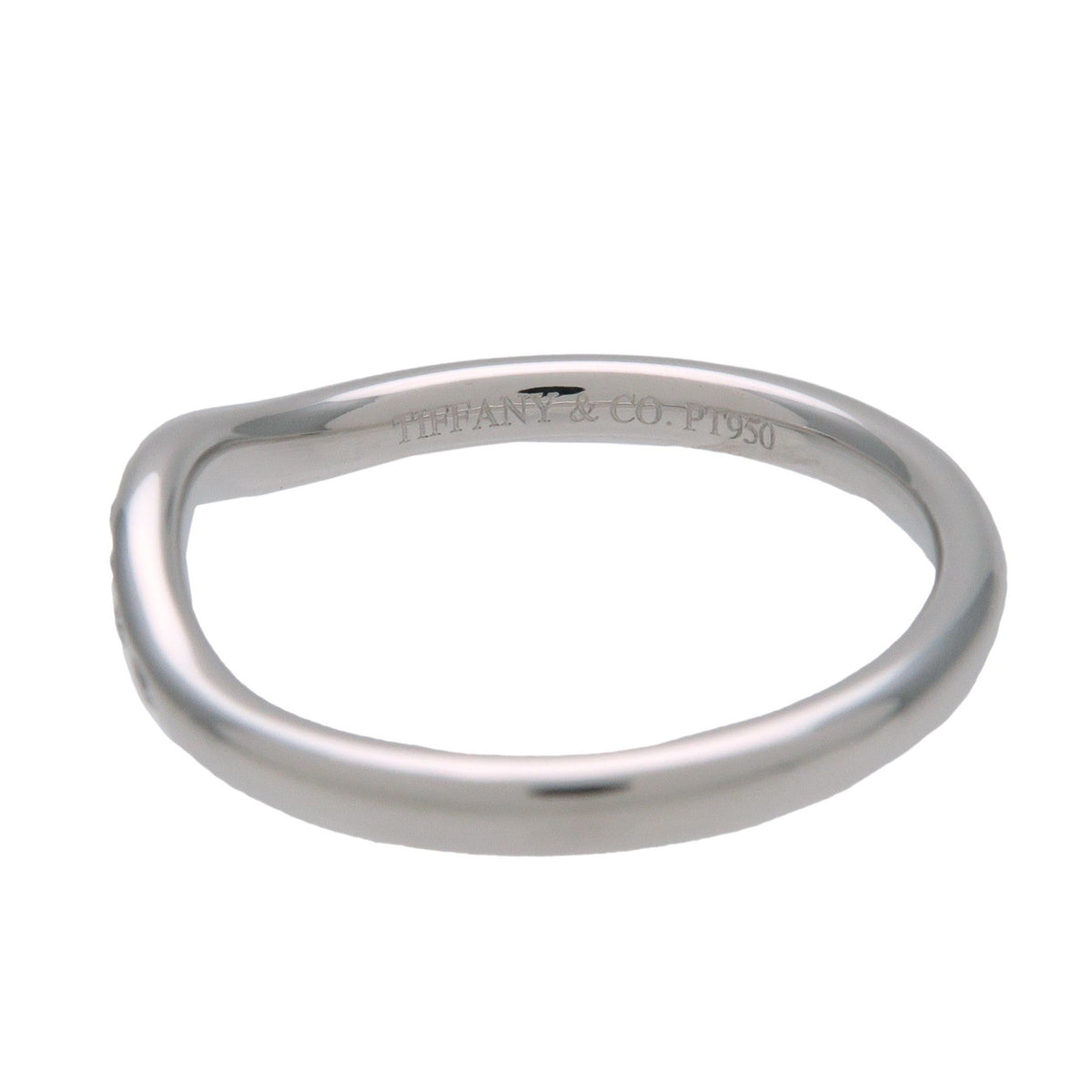 Tiffany & Co Curved Band 9P Diamond Ring PT950 Platinum US4 EU47 HK8.5