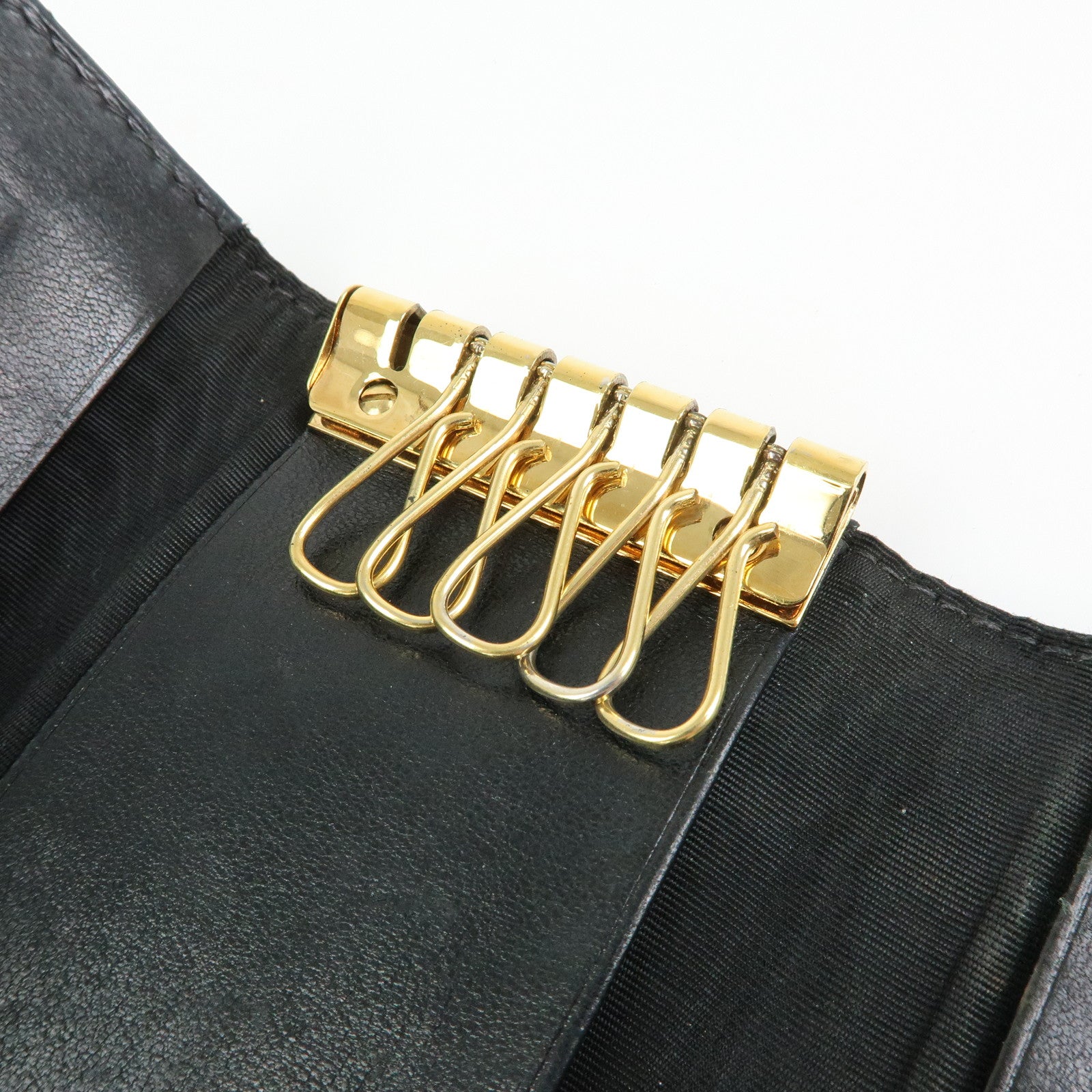CHANEL COCO Mark Cavierskin Key Case Key Holder Black