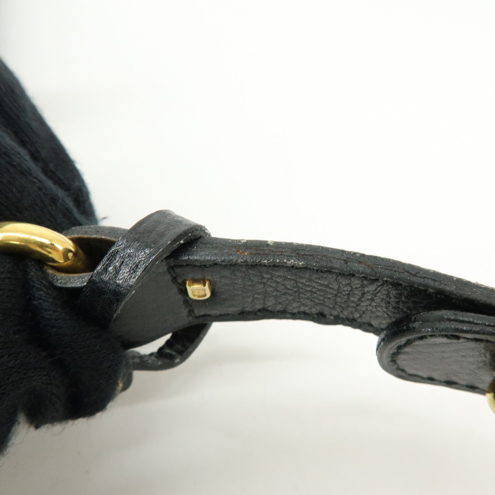 DELVAUX Leather Shoulder Bag Hand Bag Black