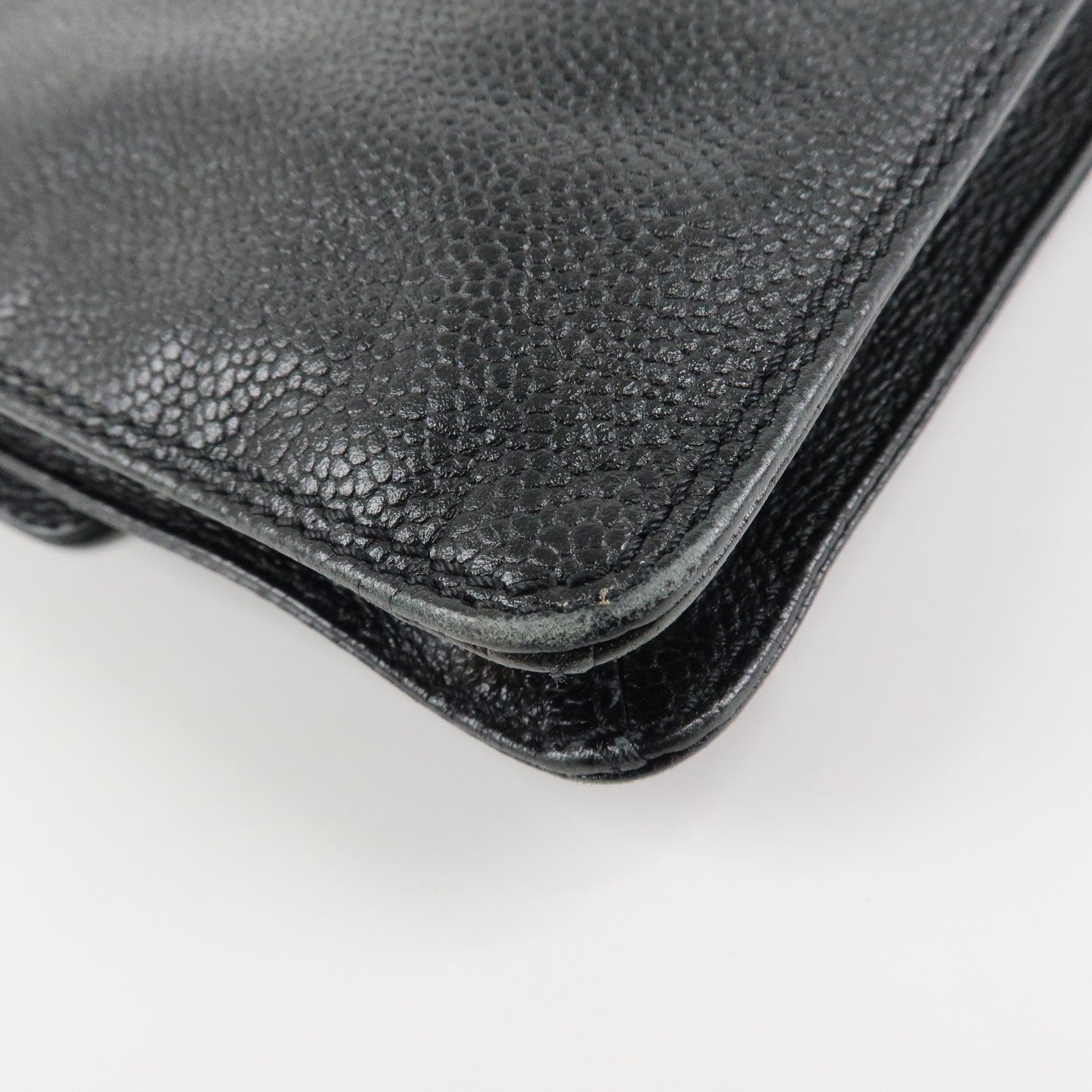 CHANEL COCO Mark Caviarskin Shoulder Bag Crossbody Bag Black Used