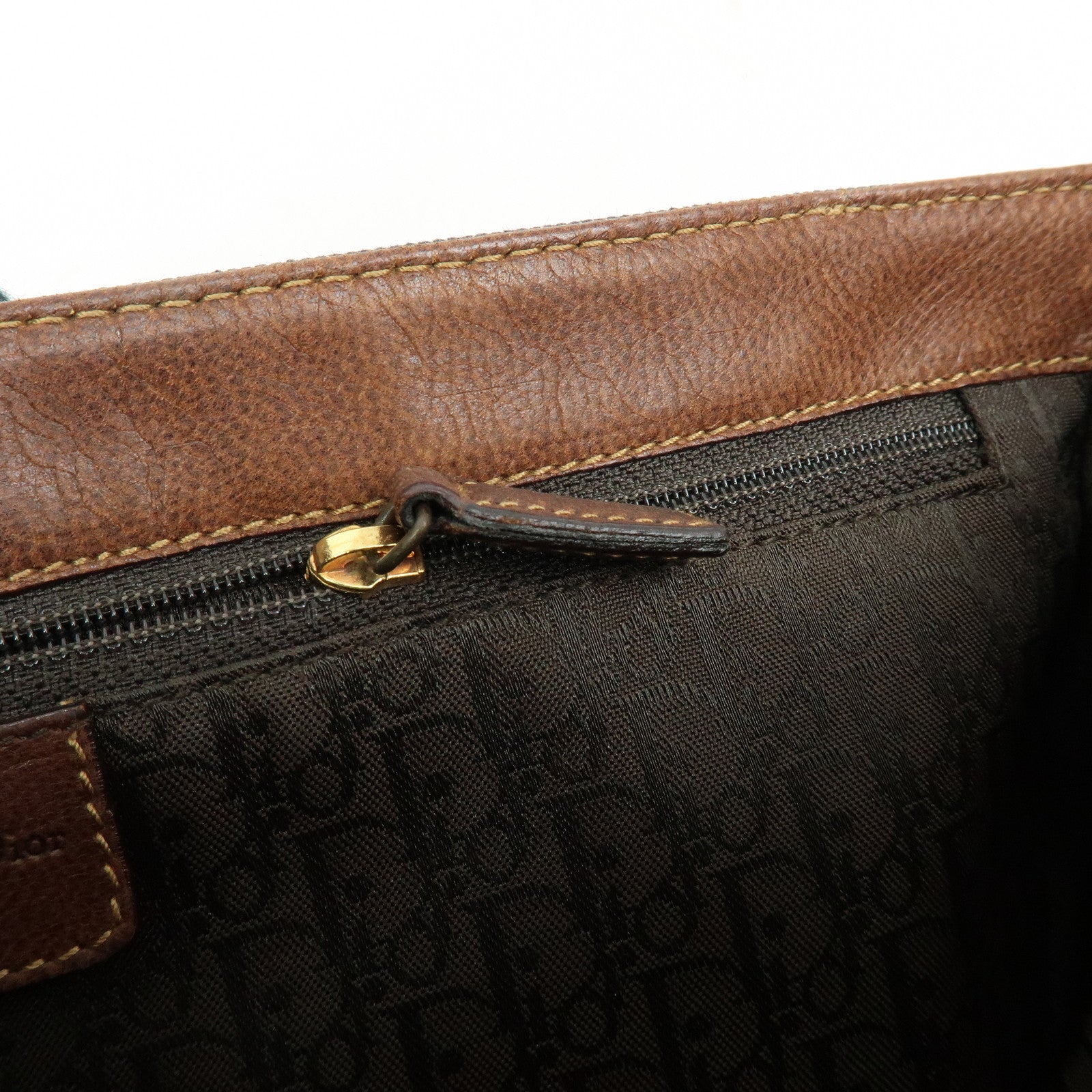 Christian Dior Street Chic Denim Leather Shoulder Bag Indigo Blue Brown
