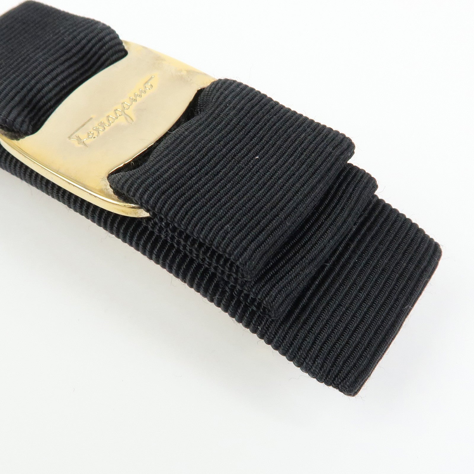 Ferragamo Vara Ribbon Viscose Valletta Hair Accessory Black