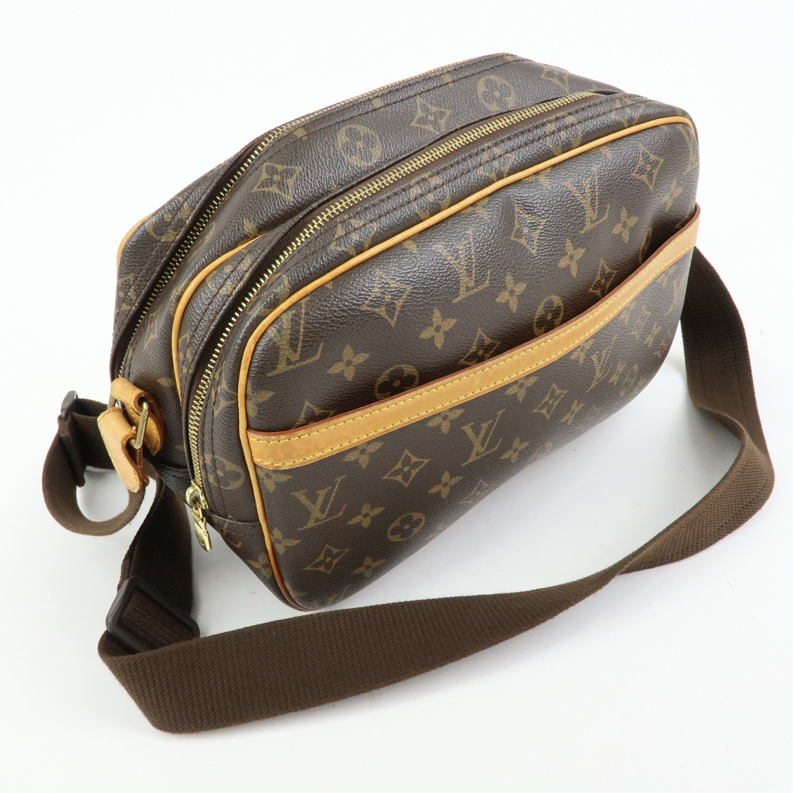 Louis Vuitton Monogram Reporter PM Shoulder Crossbody Bag Brown M45254