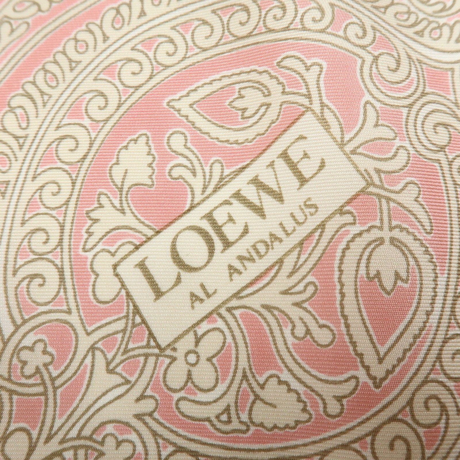 LOEWE Set of 2 Silk 100% Scarf VELAZQUEZ Paisley Pink Gold