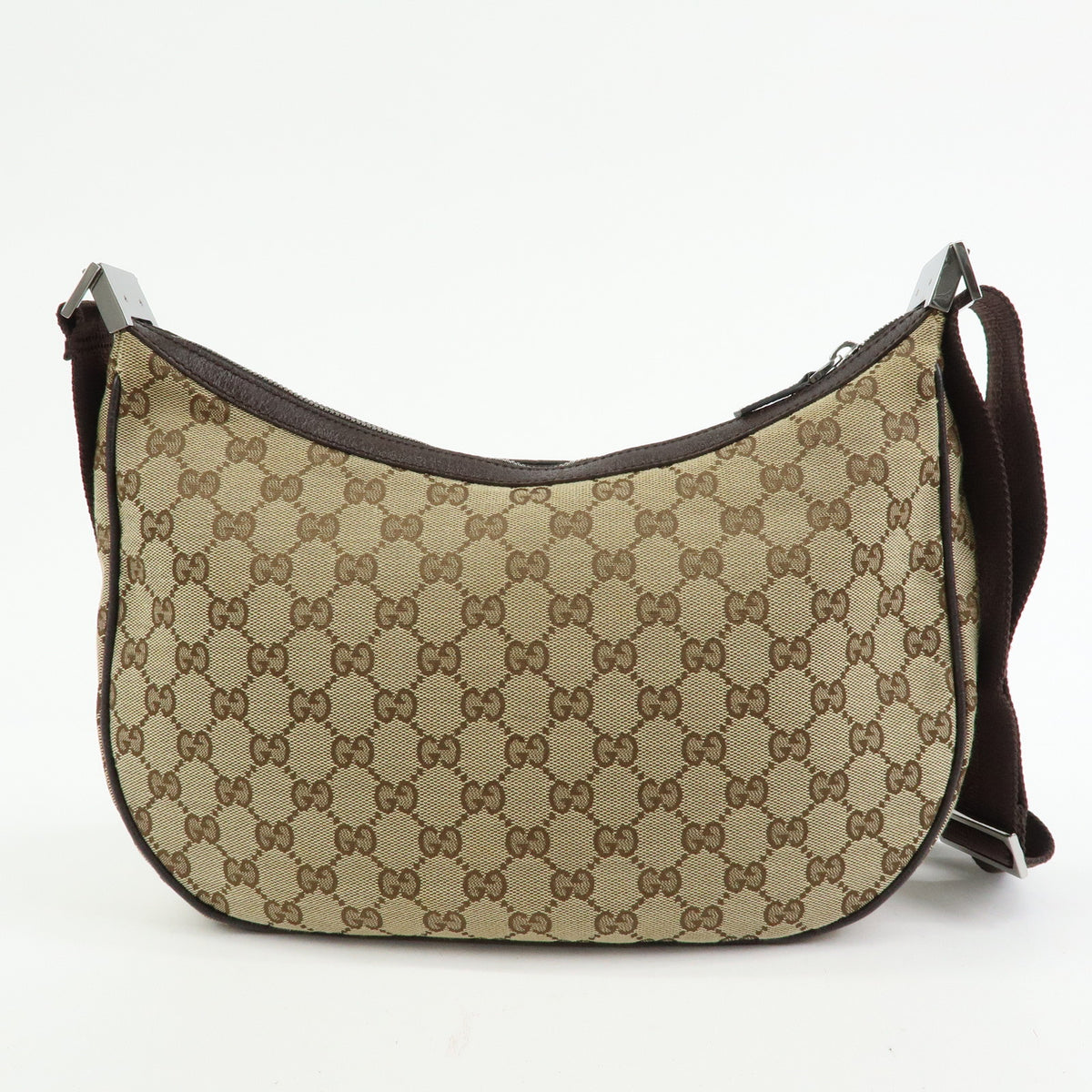 GUCCI GG Canvas Leather Shoulder Bag Crossbody Bag Beige Brown 122790