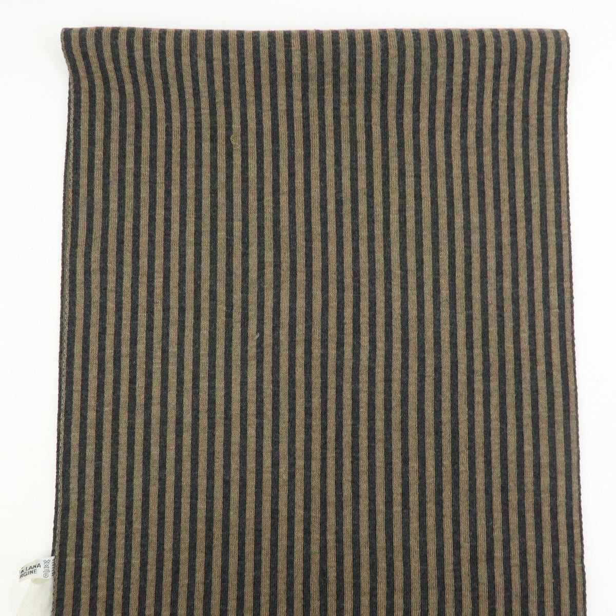 FENDI Zucca Pequin Wool 100% Knitted Shawl Scarf Brown