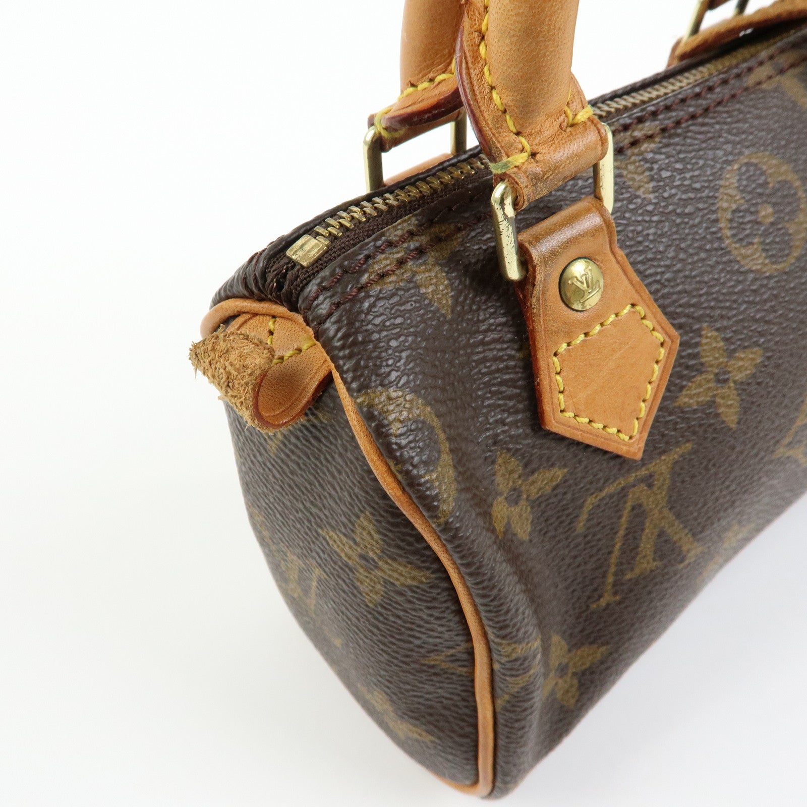 Louis Vuitton Monogram Mini Speedy Canvas Hand Bag & Strap M41534