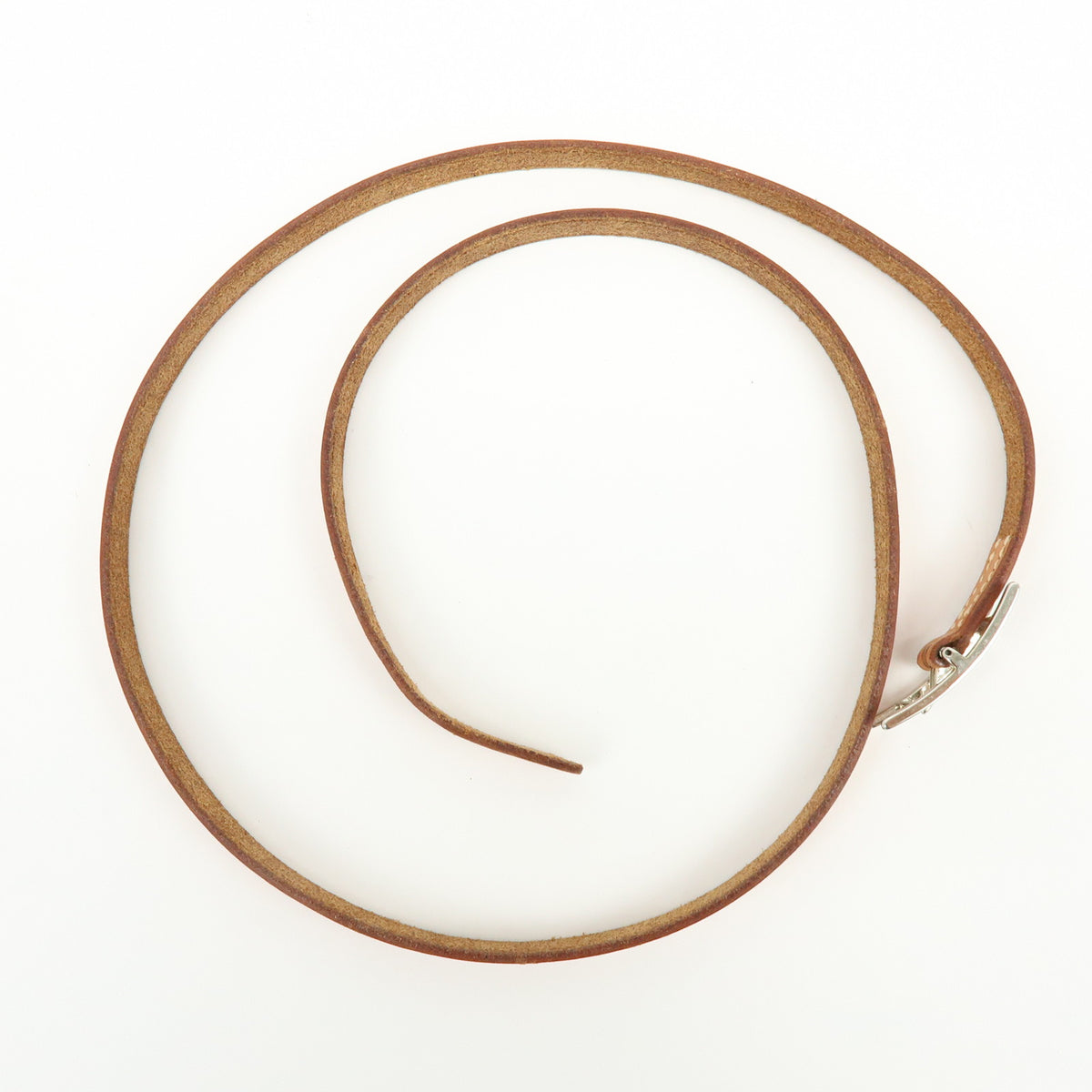 HERMES Leather Api 3 H Buckle Bracelet Brown