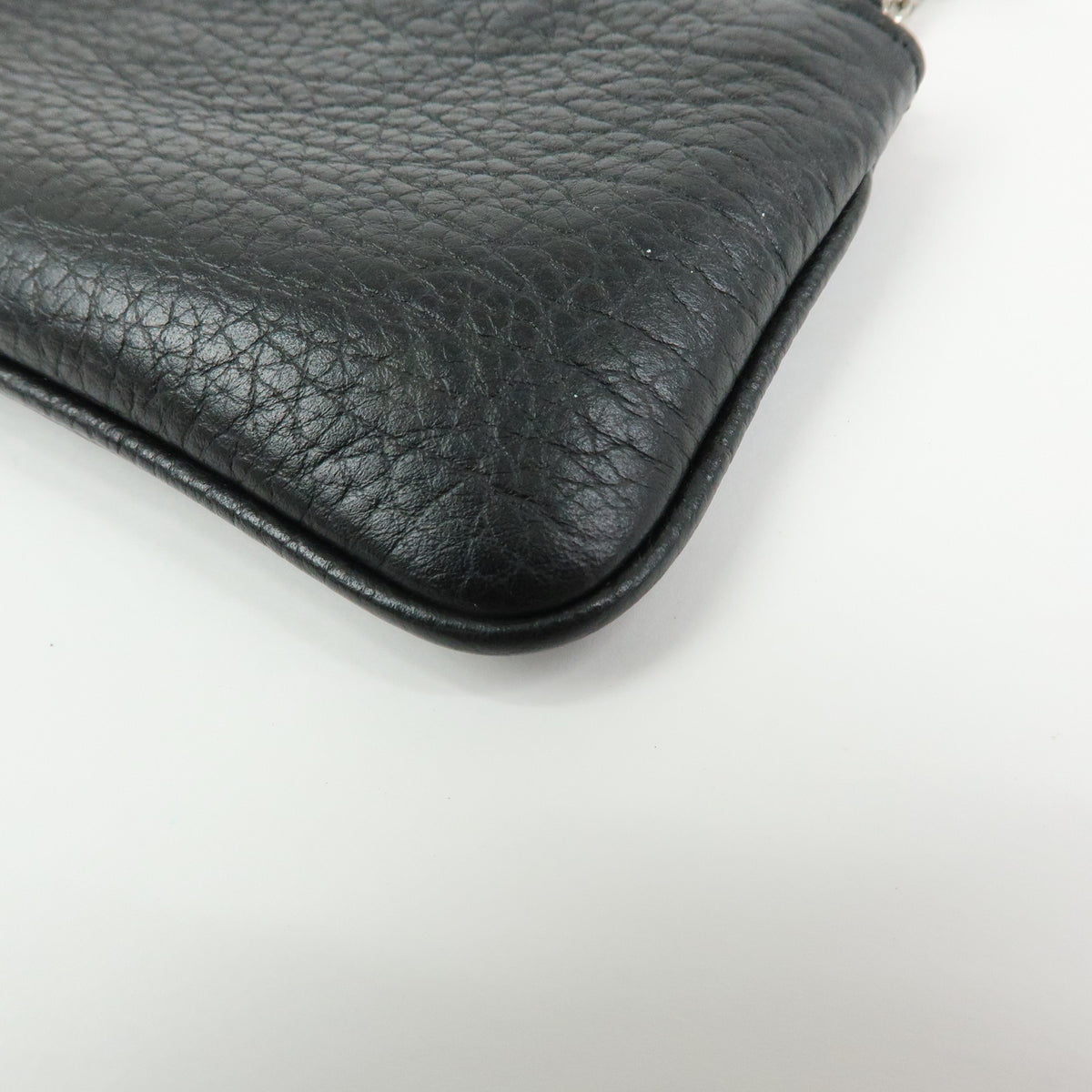GUCCI Double G Leather Coin Case Key Chain Black 795330