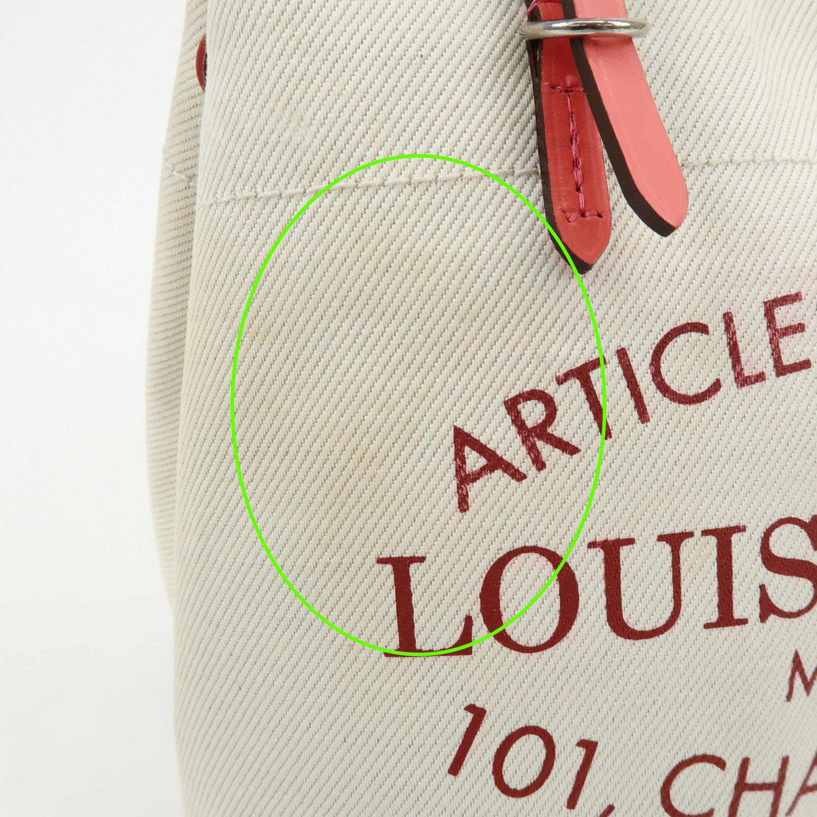 Louis Vuitton Canvas Leather Cabas PM Hand Bag Corail M94505