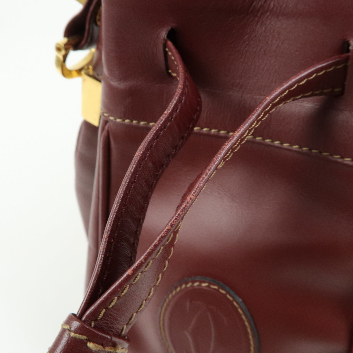 Cartier Must de Cartier Leather Shoulder Bag Crossbody Bag Bordeaux
