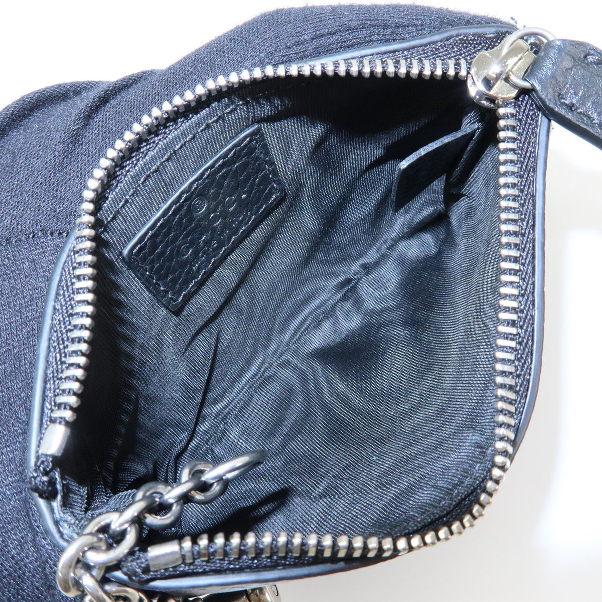 GUCCI Double G Leather Coin Case Key Chain Black 795330