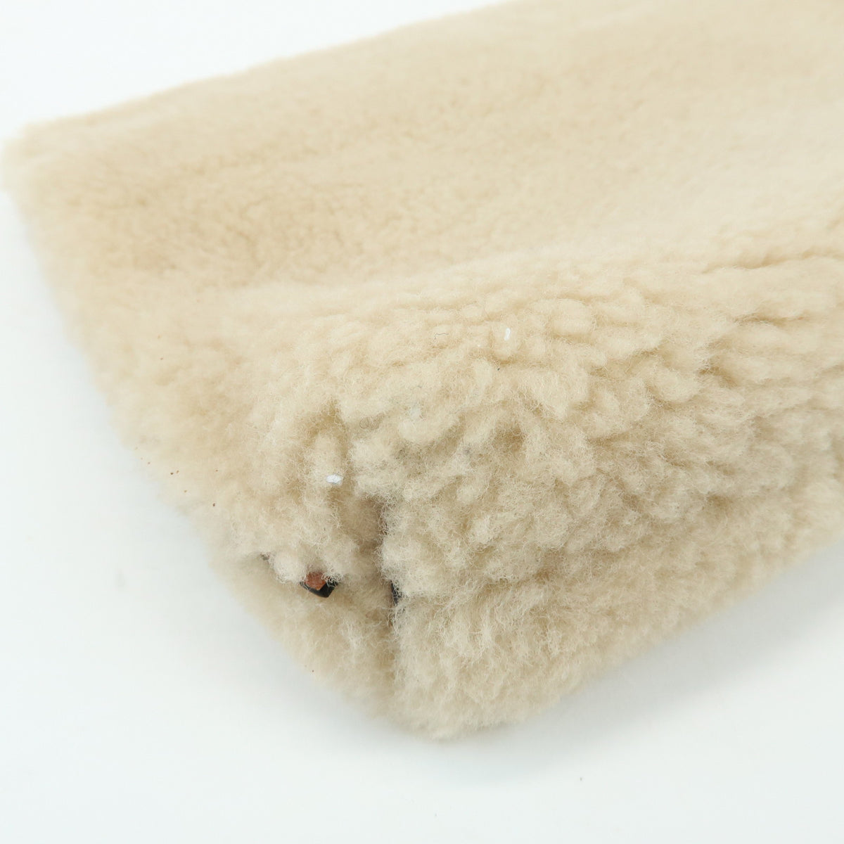 LOEWE Anagram Shearling Leather Clutch Bag Pouch Beige Brown