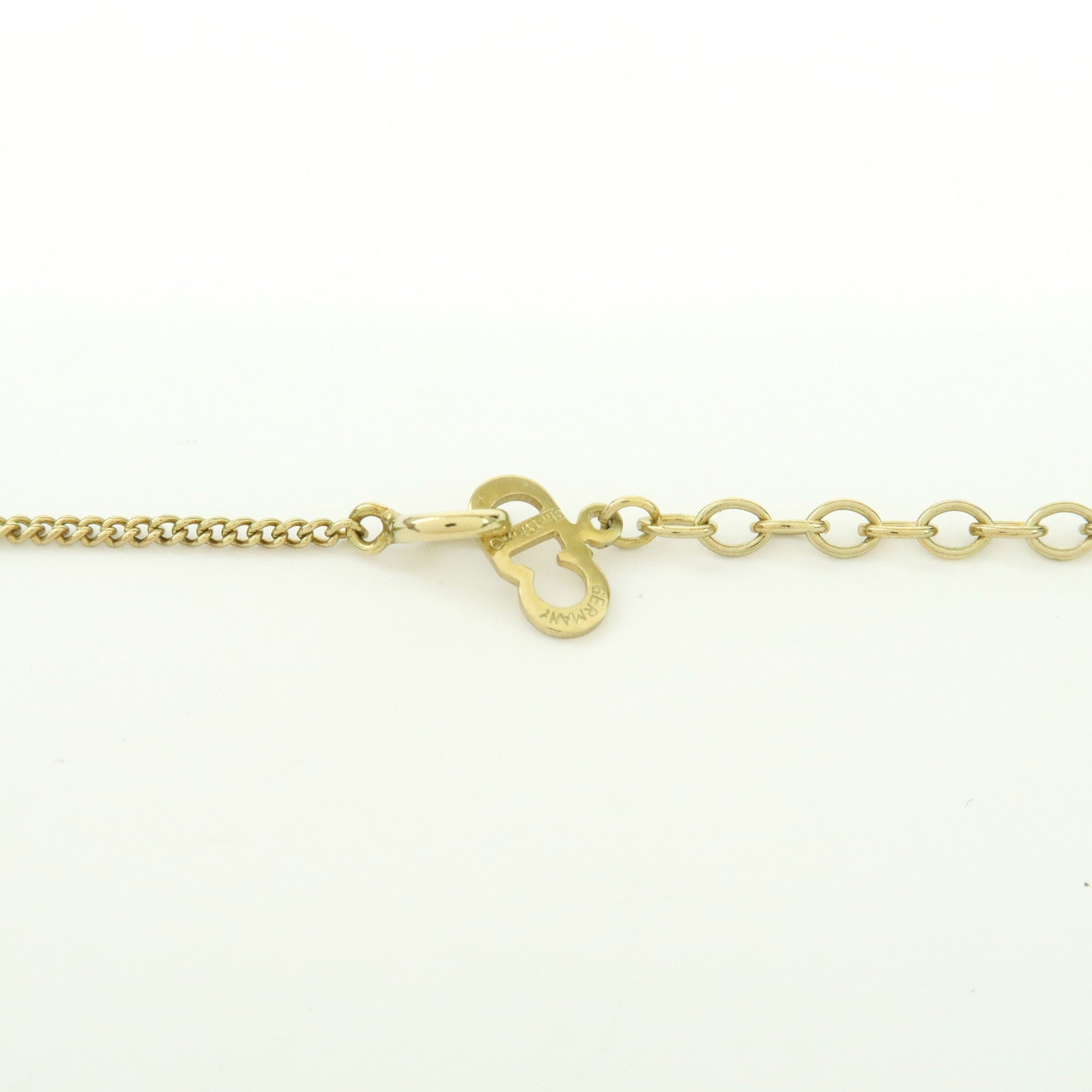 Christian Dior Logo Pendant Metal Necklace Heart Motif Gold