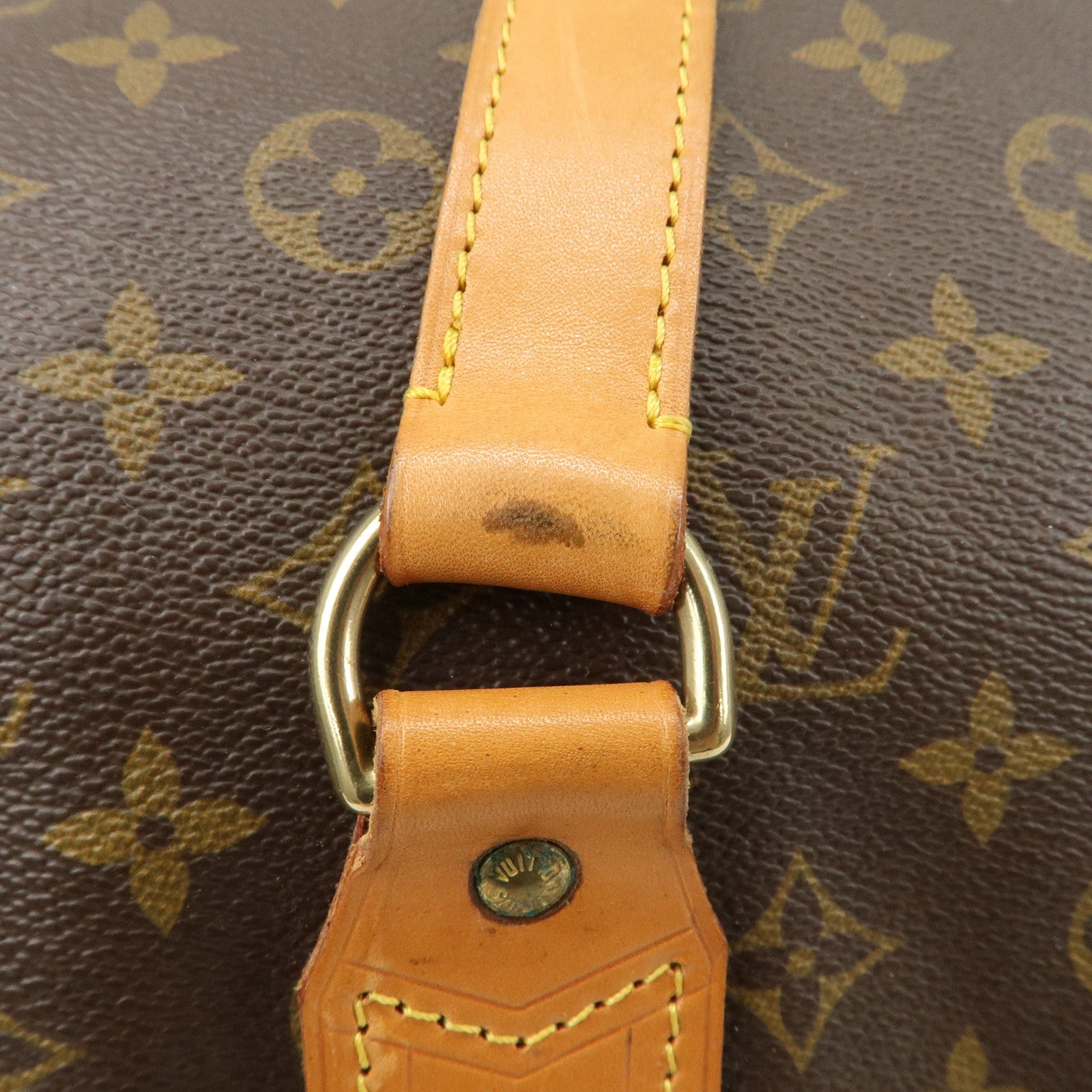 Louis Vuitton Monogram Sac Polochon Boston Bag Brown M41222 Used