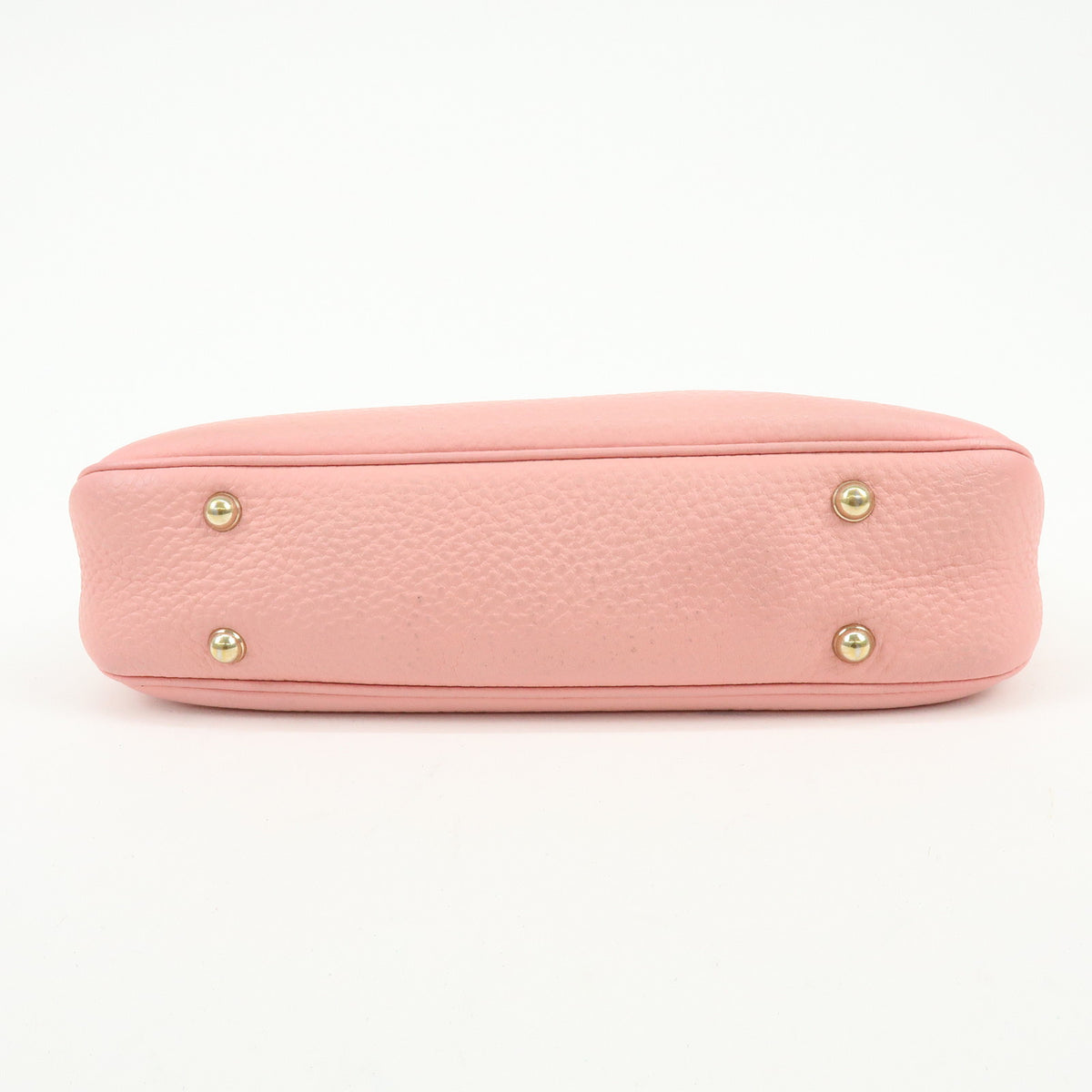 GUCCI Bamboo Leather Hand Bag Shoulder Bag Studs Pink 137378