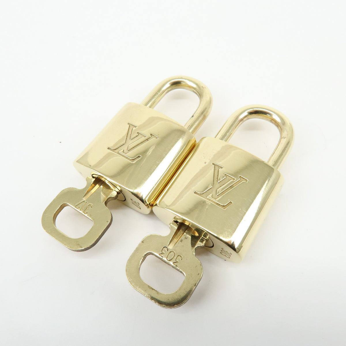 Louis Vuitton Lot of 10 Lock & Key Cadena Key Lock Gold