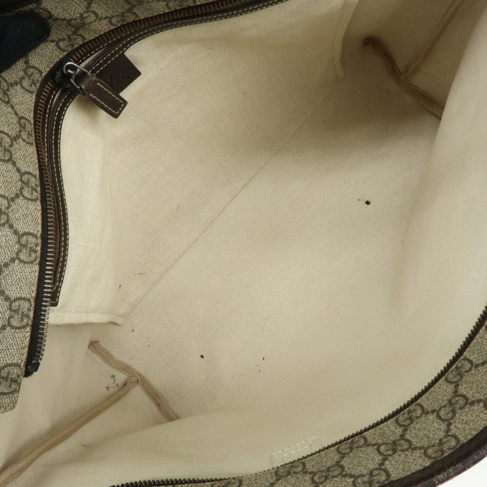 GUCCI GG Supreme Leather Tote Bag Shoulder Bag Beige Brown 211137