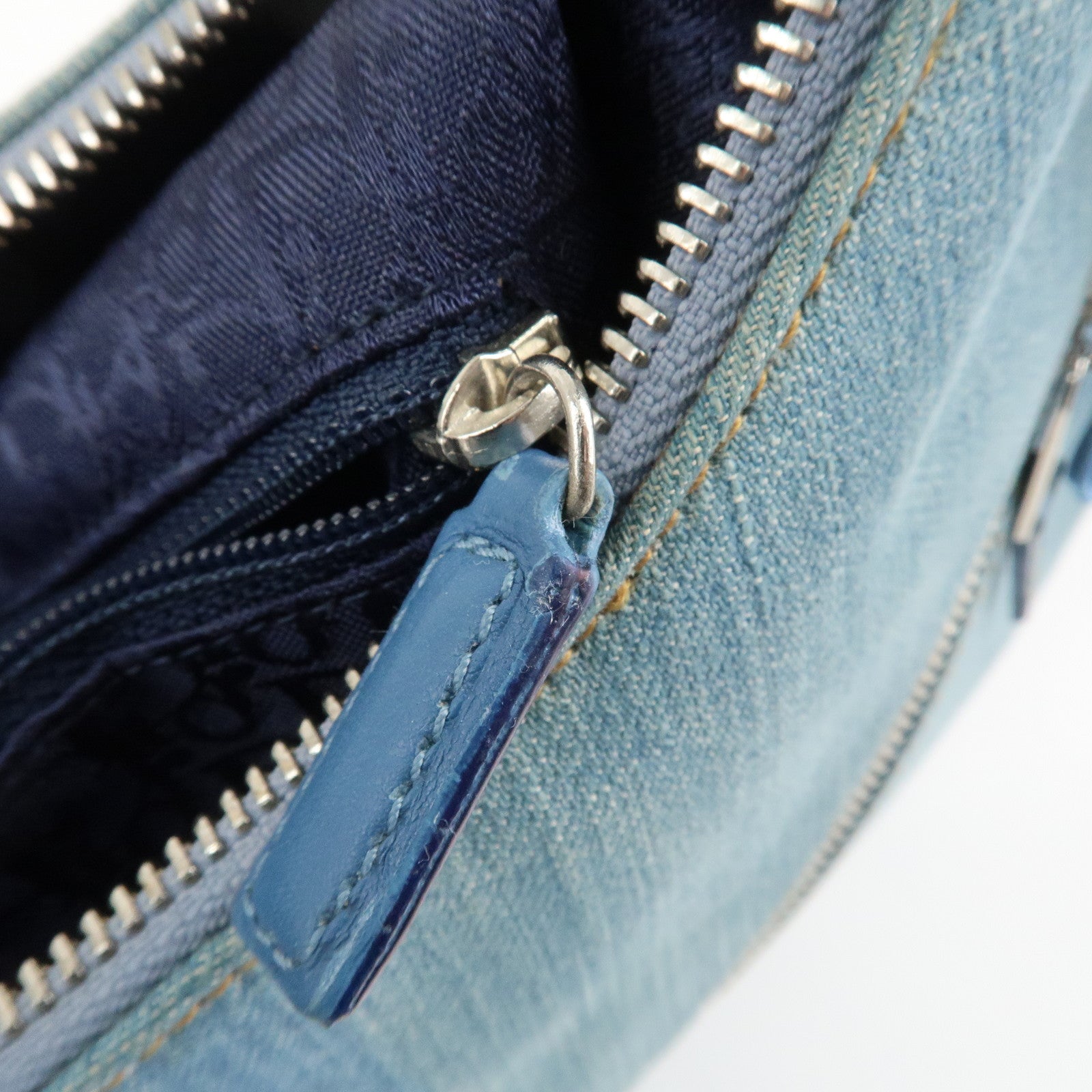 Christian Dior Admit It Denim Leather Shoulder Bag Light Blue Used