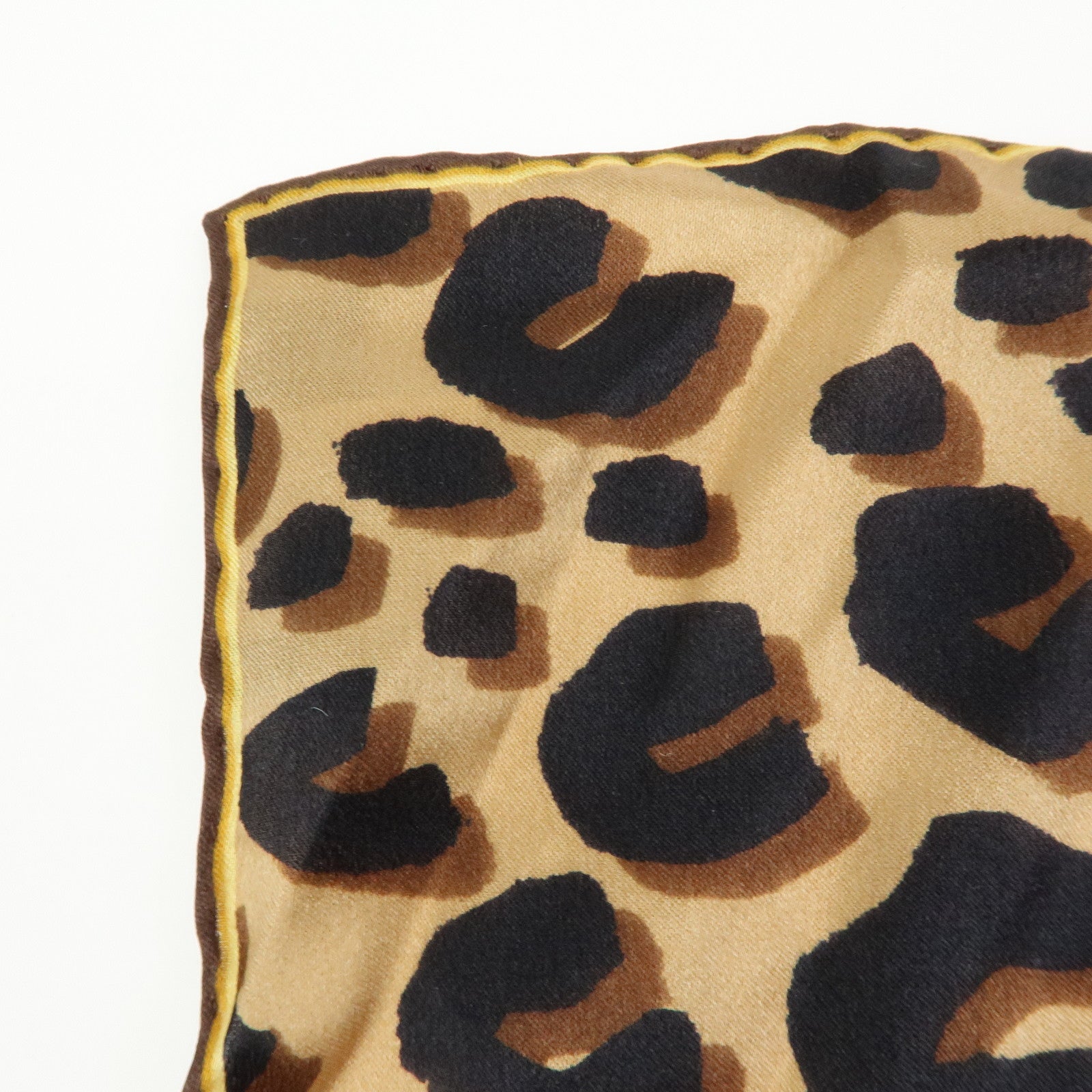 Louis Vuitton Monogram Silk 100% Scarf Shawl Leopard Pattern Brown