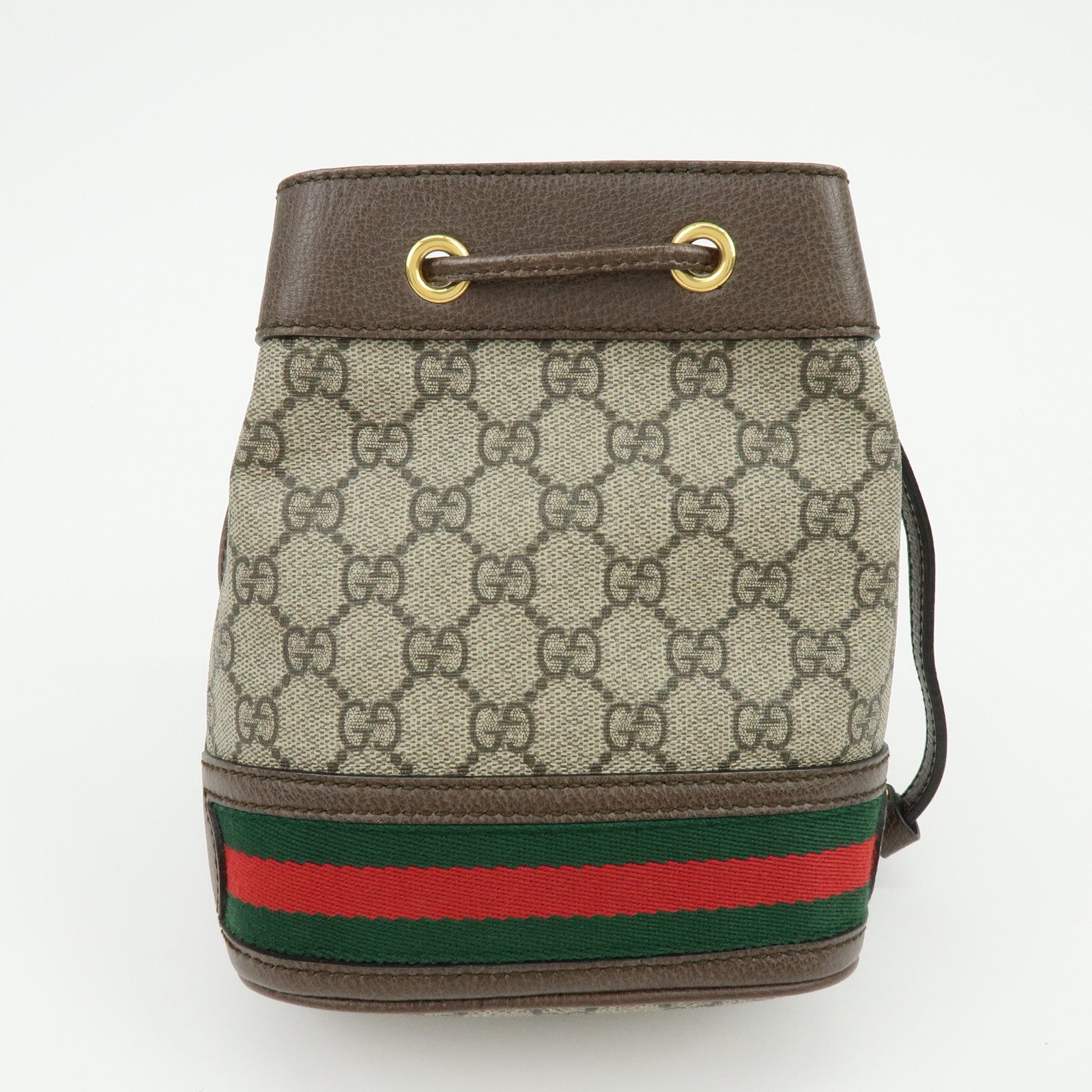 GUCCI Ophidia Sherry GG Supreme Leather Mini Bucket Bag 550620