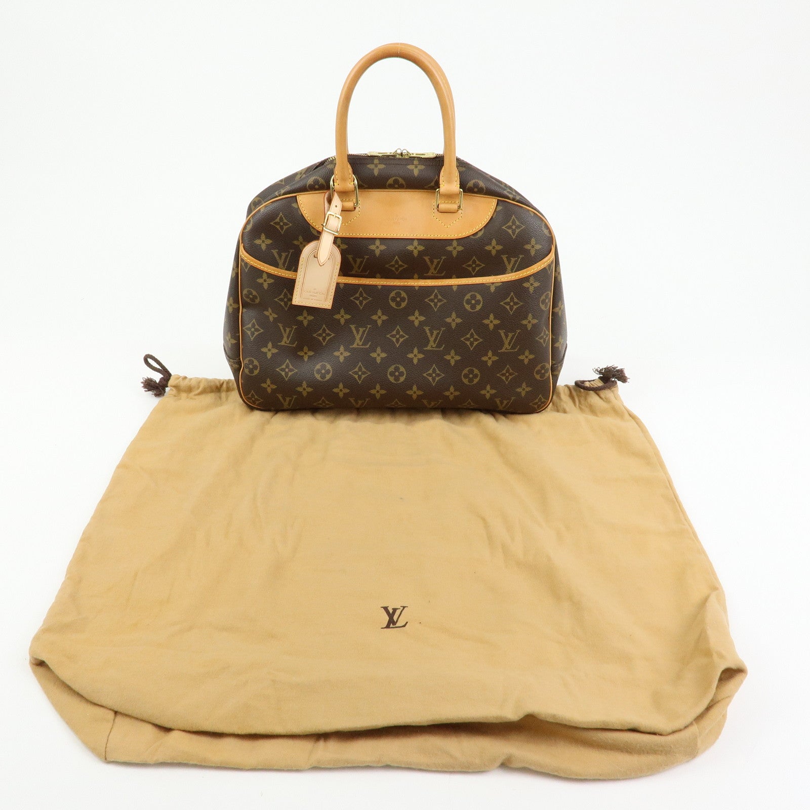 Louis Vuitton Monogram Deauville Canvas Hand Bag Brown M47270