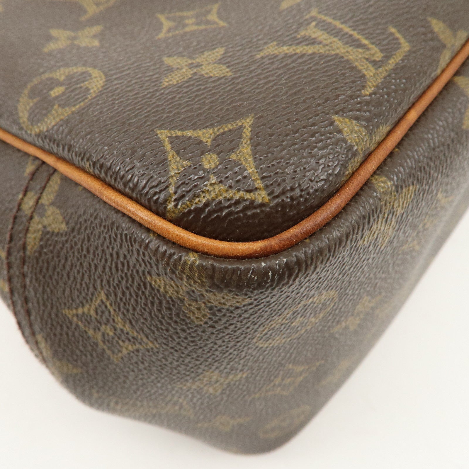 Louis Vuitton Monogram Deauville Hand Bag Brown M47270 Used