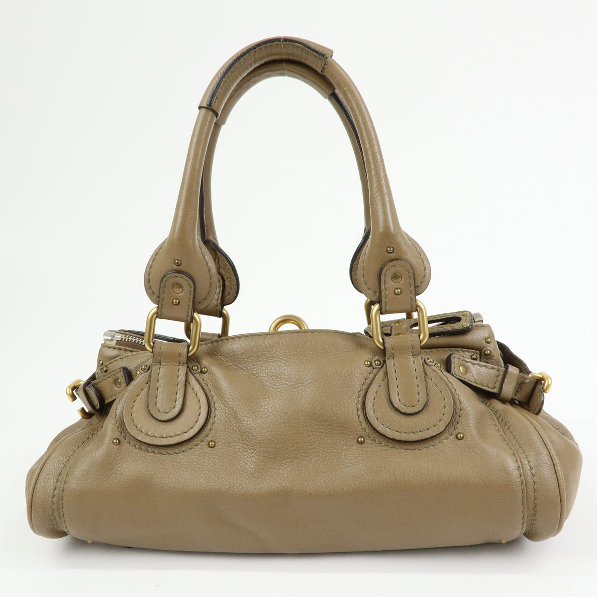 Chloe Paddington Leather Hand Bag Boston Bag Brown