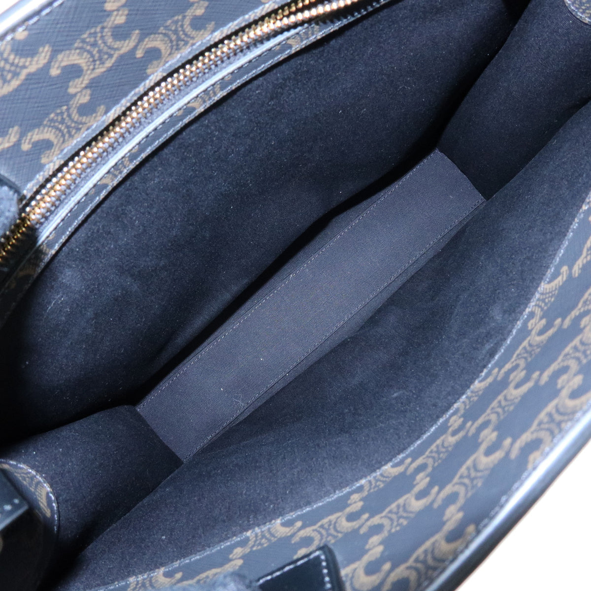 CELINE Triomphe Medium Vertical Cabas PVC Leather 2Way Bag Black 194432