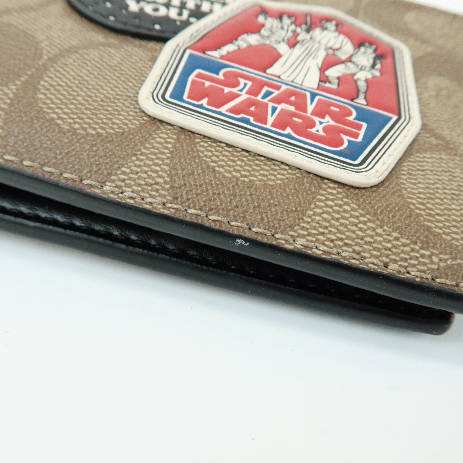 COACH Set of 2 Signature PVC Leather Compact Wallet Coin Case