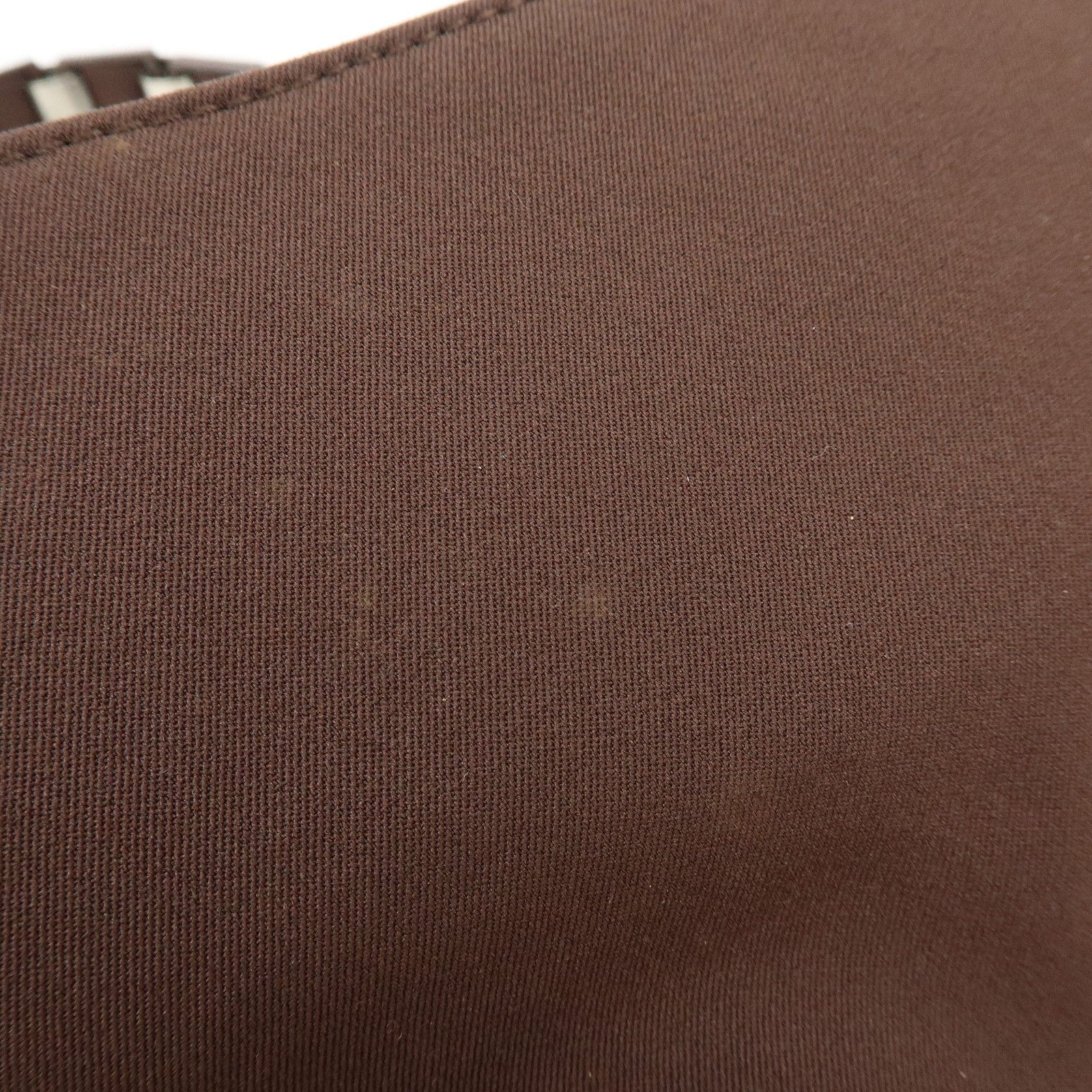 Ferragamo Varra Nylon Leather Chain Shoulder Bag Hand Bag Brown
