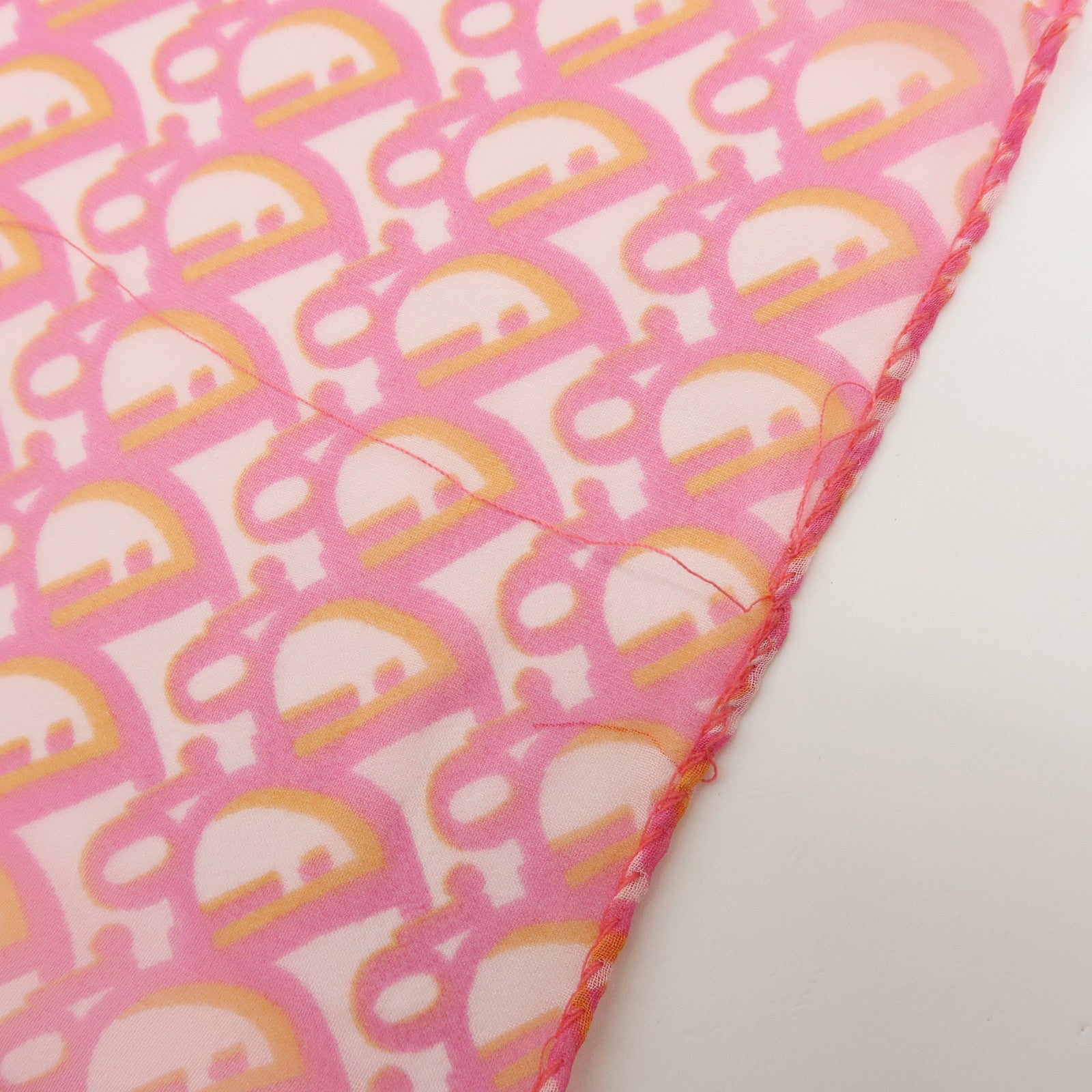 Christian Dior Trotter Silk 100% Scarf Handkerchief Pink