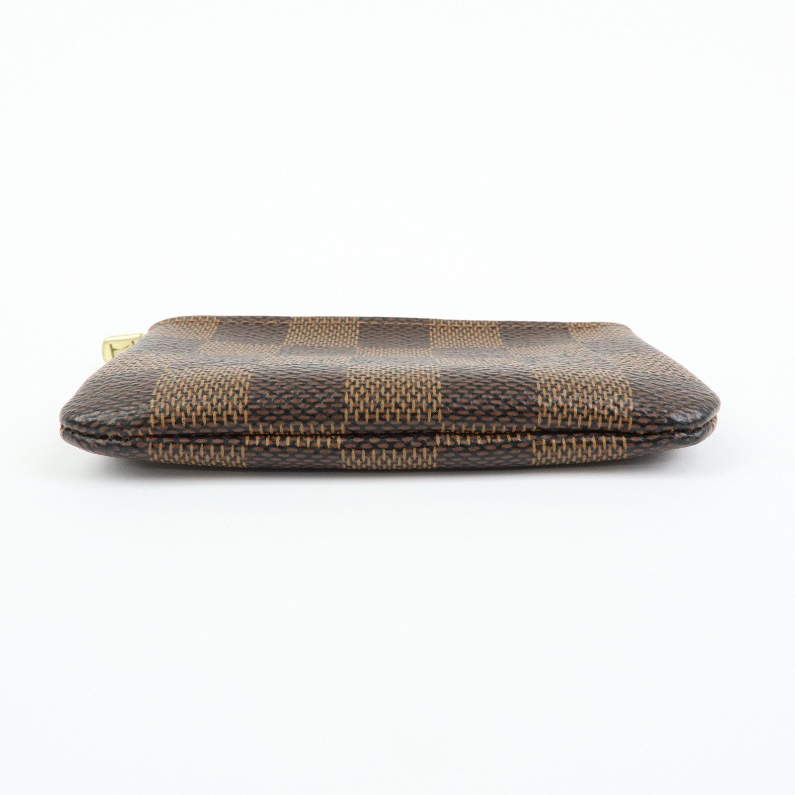 Louis Vuitton Damier Canvas Pochette Cles Coin Case Brown Ebene N62658