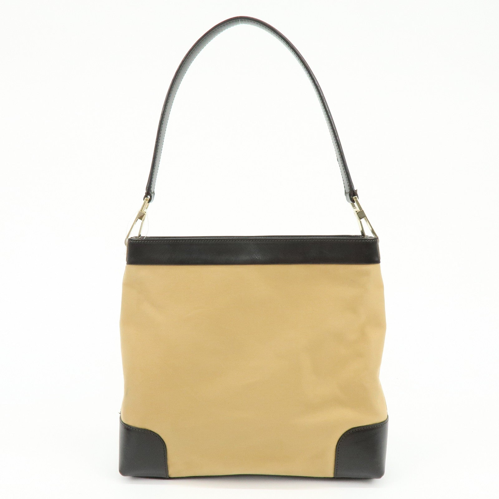 GUCCI Sherry Canvas Leather Shoulder Bag Beige Brown 001・4231