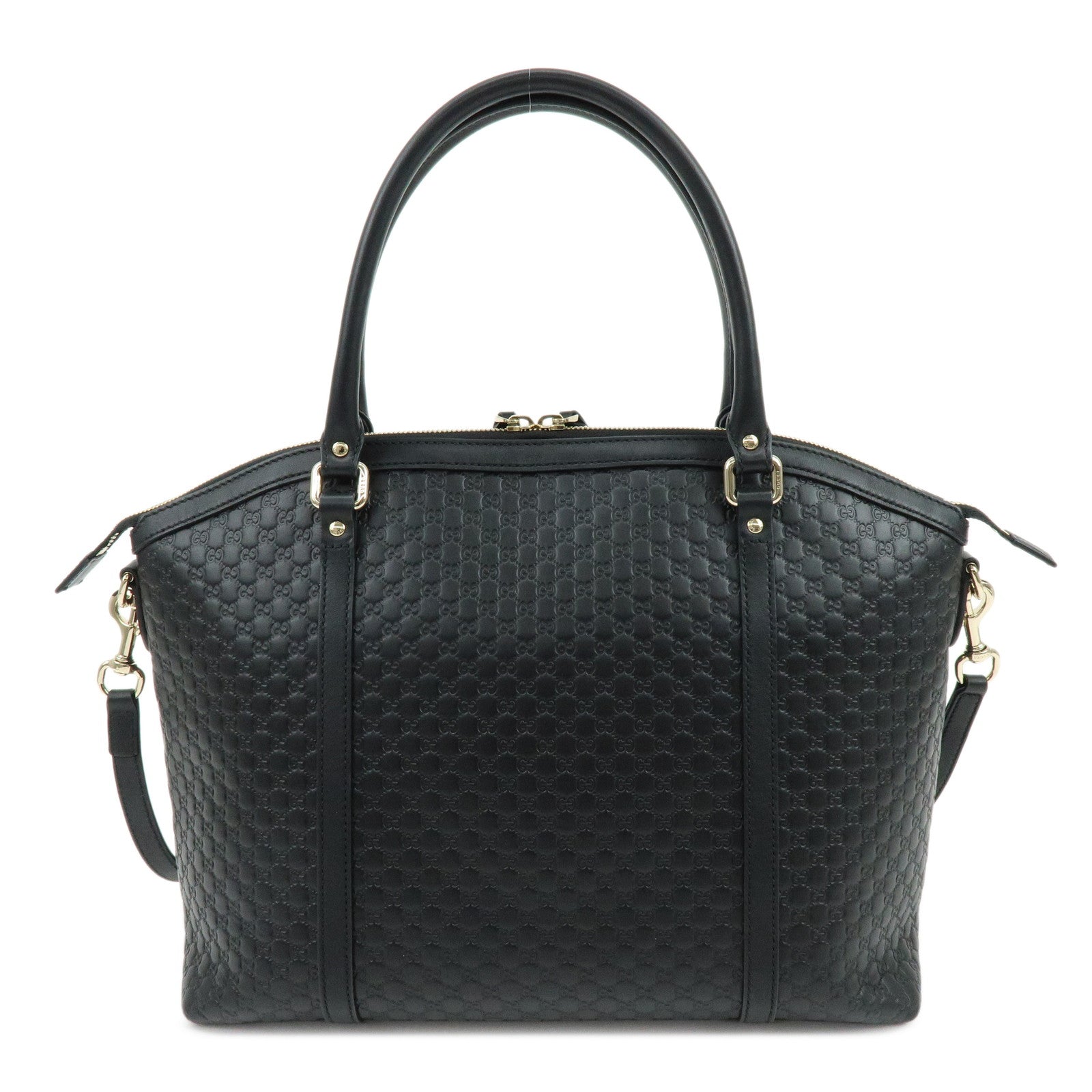 GUCCI Microguccissima Leather 2Way Bag Hand Bag Black 449657