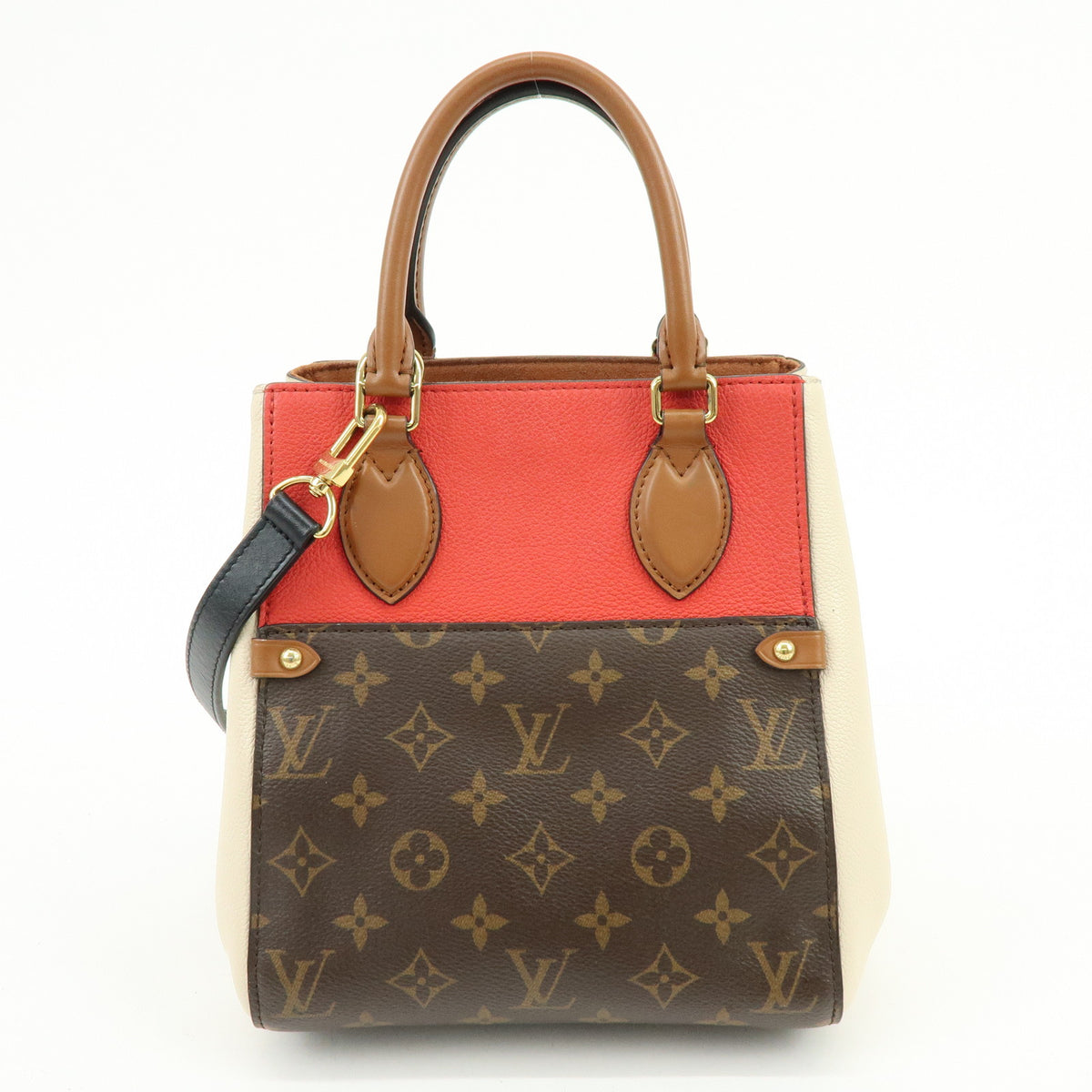 Louis Vuitton Monogram Fold Tote PM 2Way Bag Cerise Creme Noir M45389