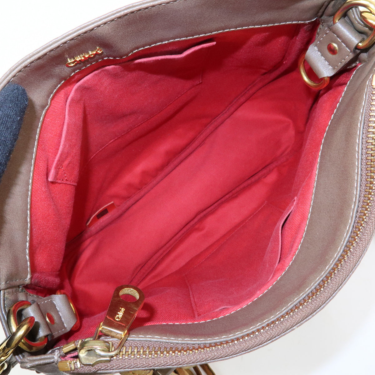 Chloe Eden Leather Shoulder Bag Crossbody Bag Tassel Beige