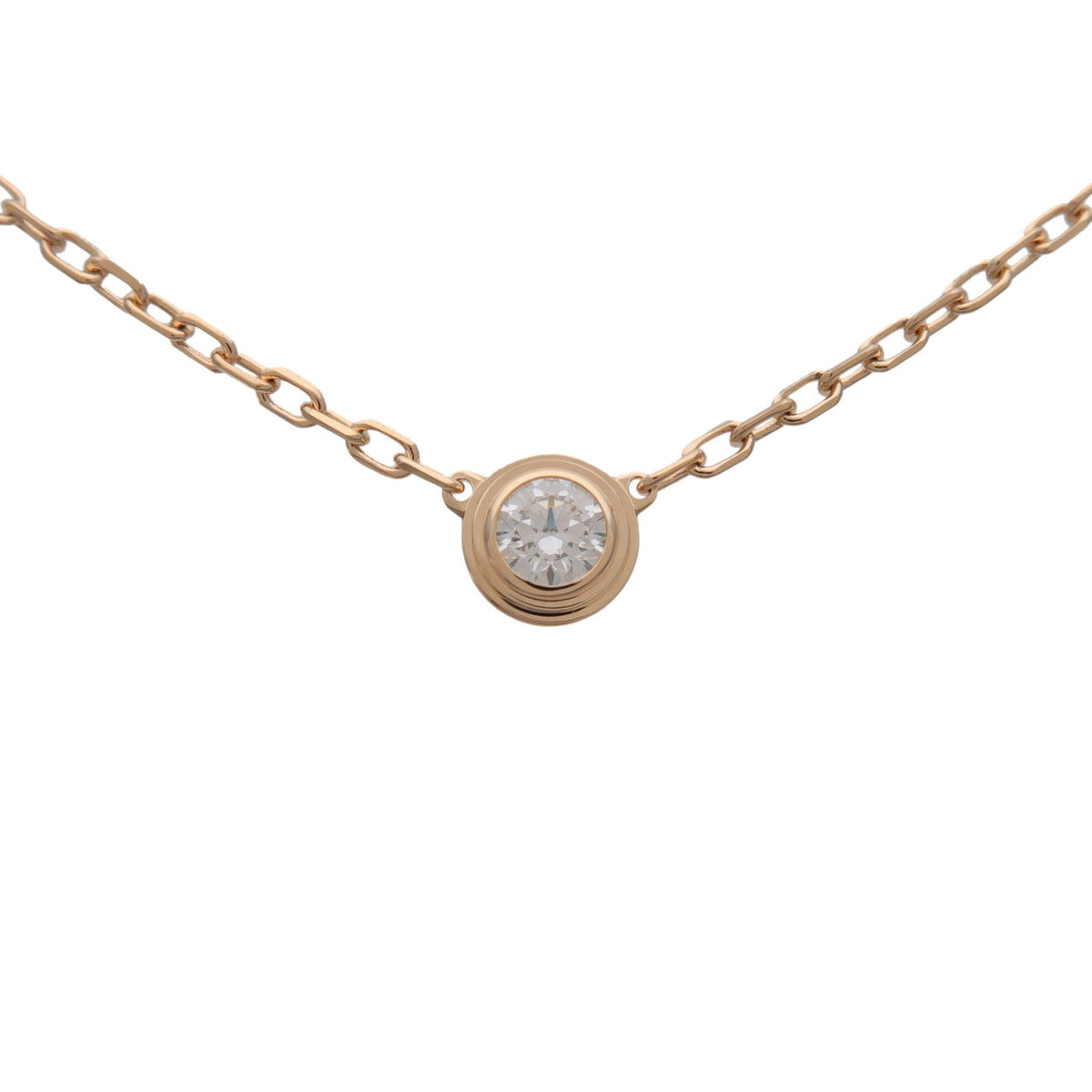 Cartier D'amour 1P Diamond Necklace SM K18 750YG Yellow Gold