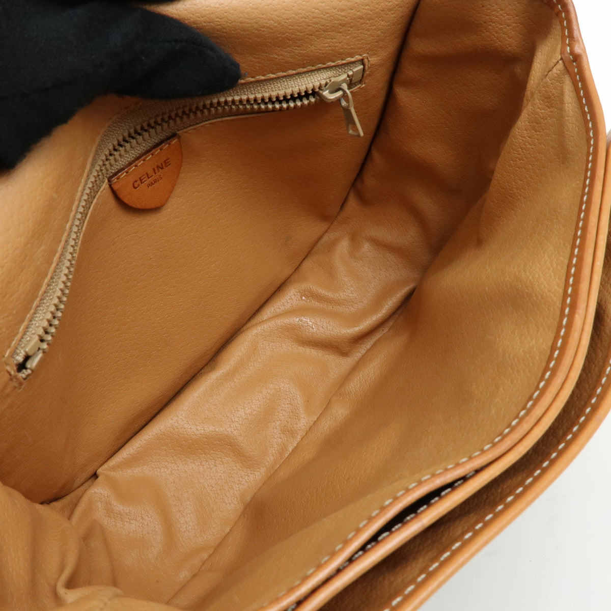 CELINE Macadam Canvas Leather Shoulder Bag Crossbody Bag Brown