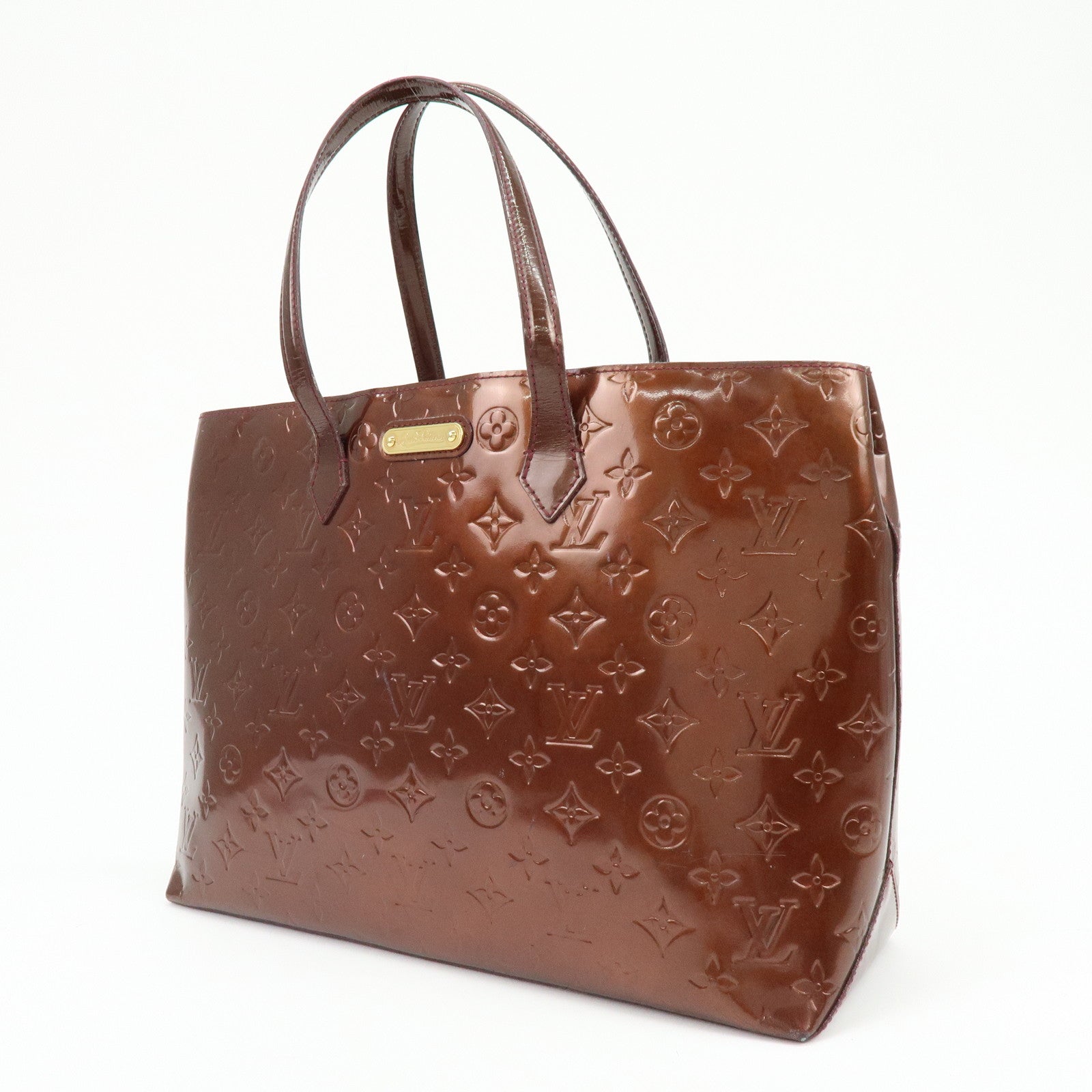 Louis Vuitton Monogram Vernis Wilshire MM Tote Bag Hand Bag M91646