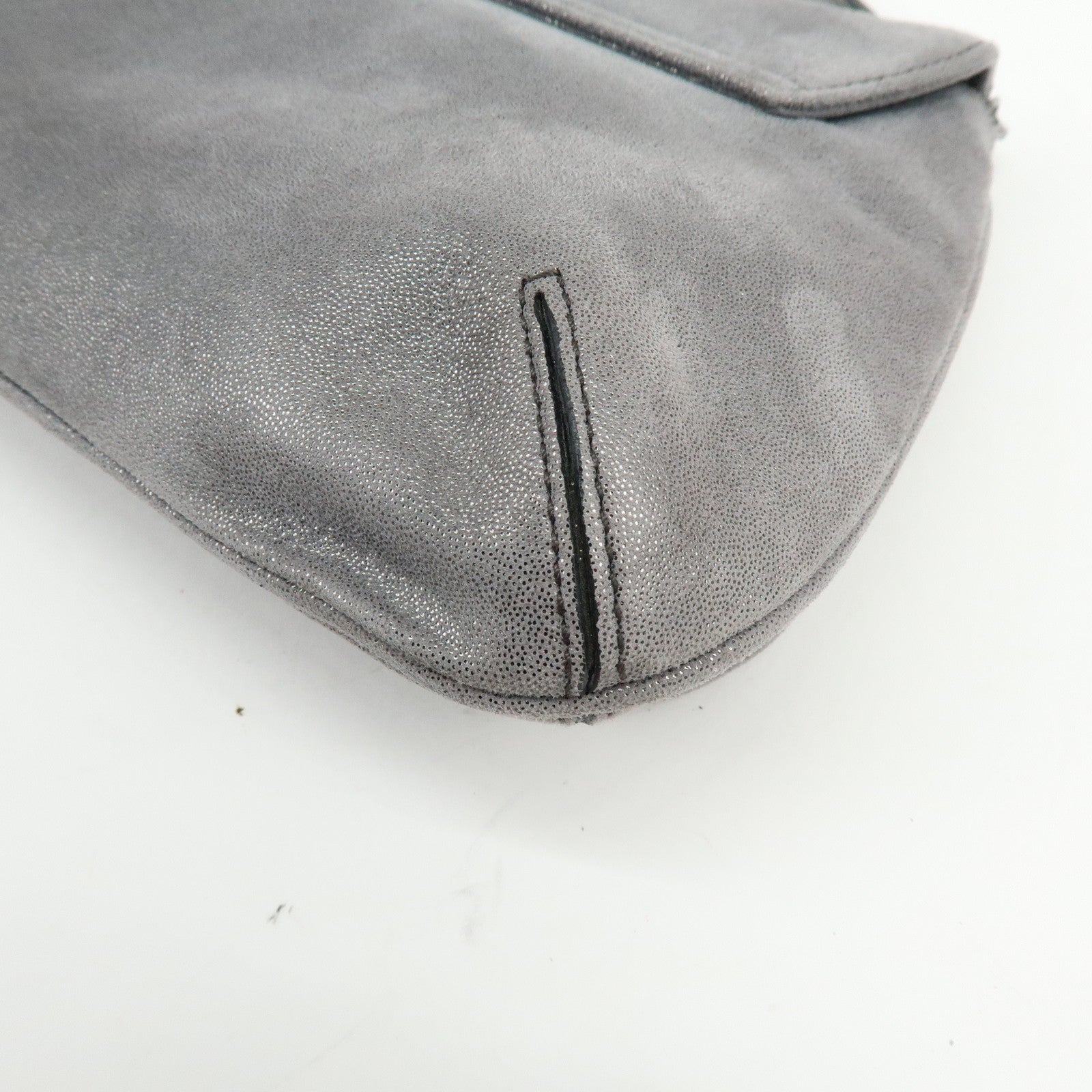 Ferragamo Vara Ribbon Leather Shoulder Bag Clutch Bag Metallic Gray