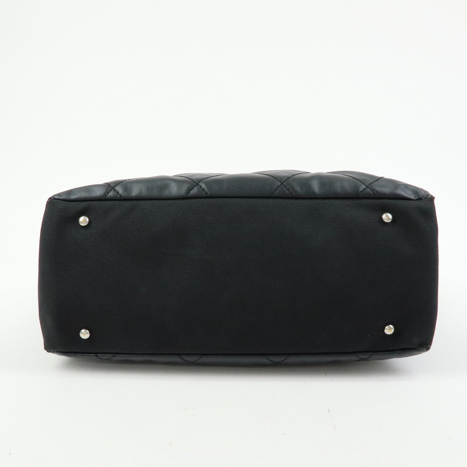 CHANEL PVC Leather Paris Biarritz Tote Bag Hand Bag MM Black A34209