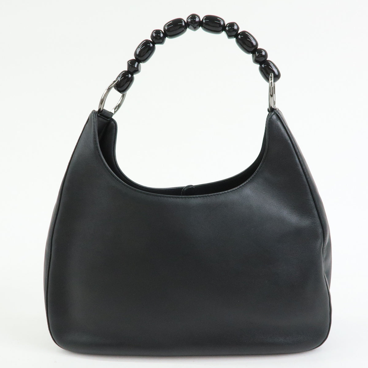 Christian Dior Malice Pearl Leather Shoulder Bag Hand Bag Black