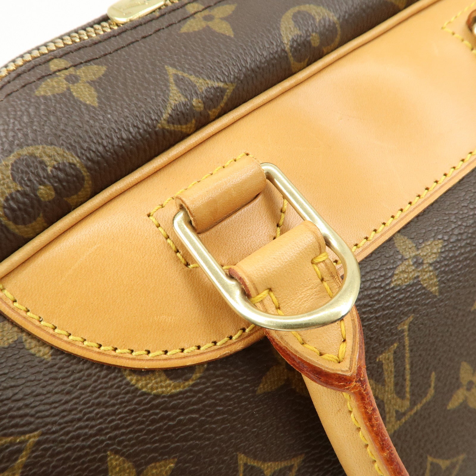 Louis Vuitton Monogram Deauville Hand Bag Brown M47270 Used