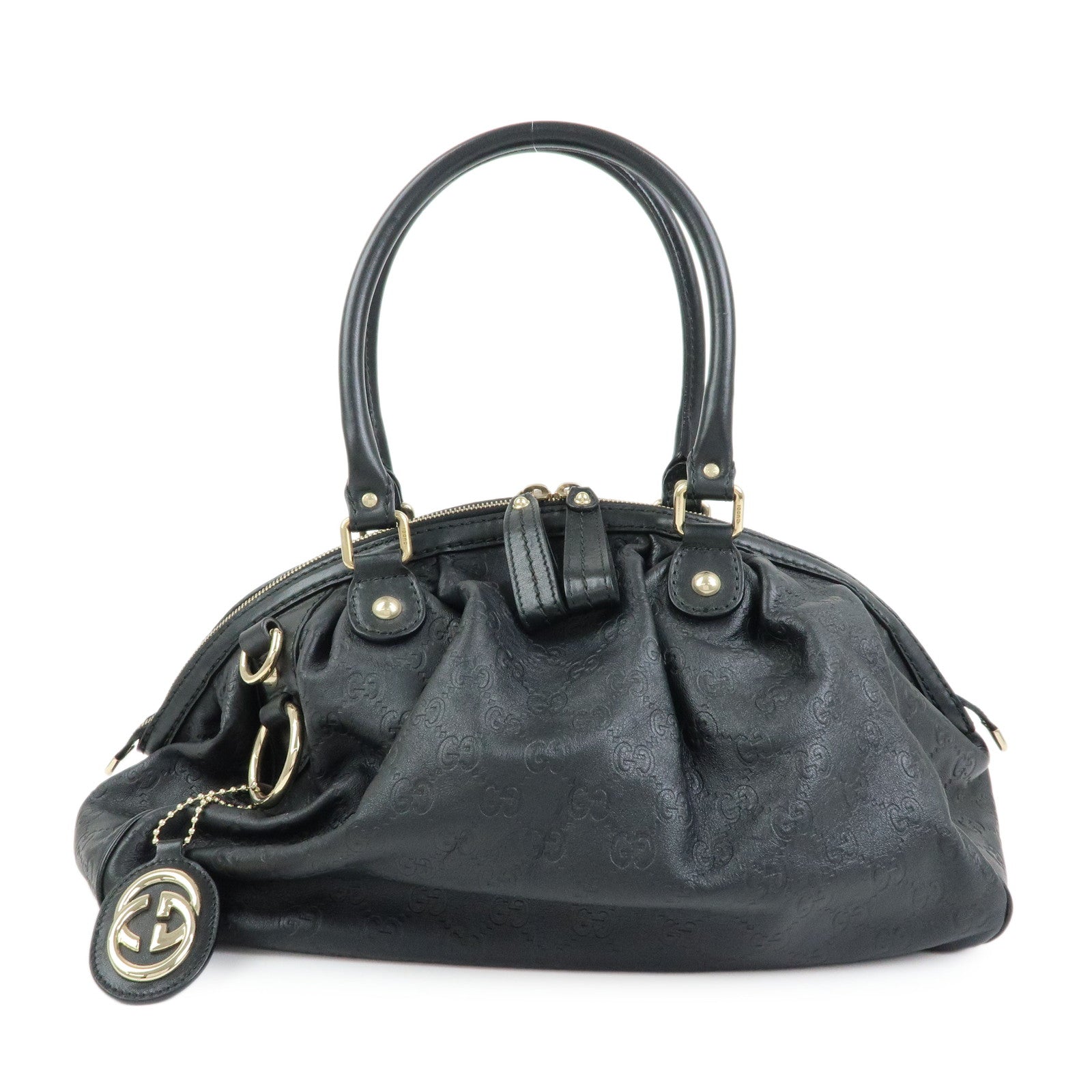GUCCI Sukey Guccissima Leather 2Way Shoulder Bag Black 223974